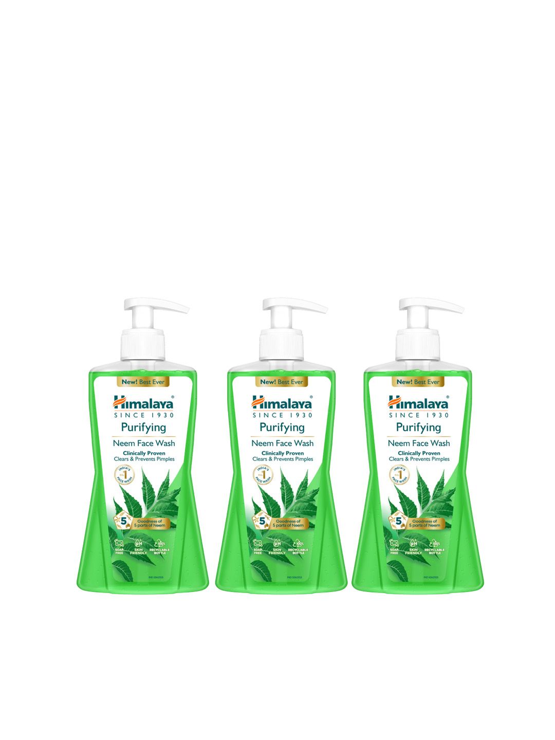 Himalaya Himalaya Set of 3 Purifying Neem Face Wash to Prevent Pimples - 400 ml Each