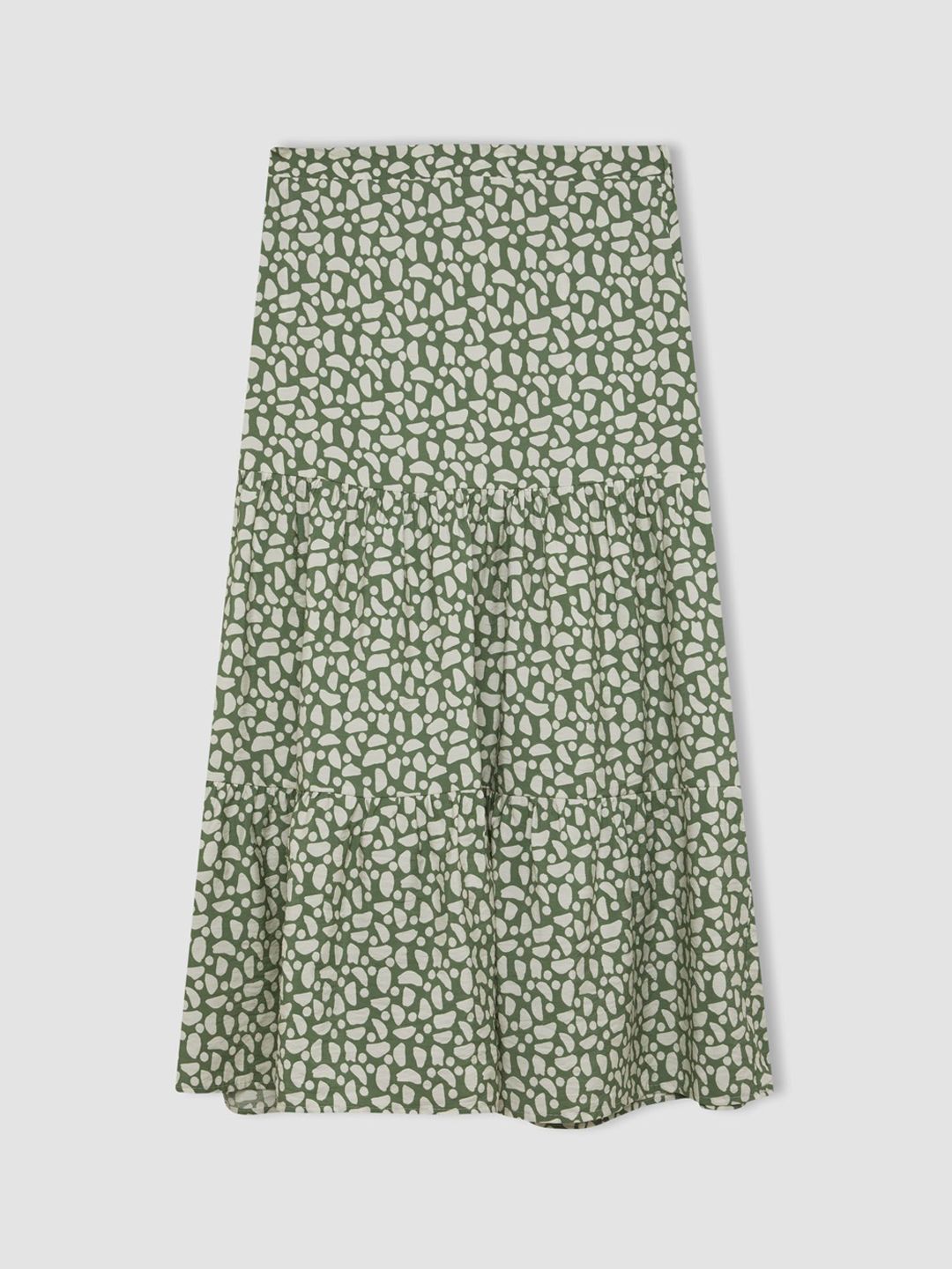DeFacto Printed Tiered Midi Skirt