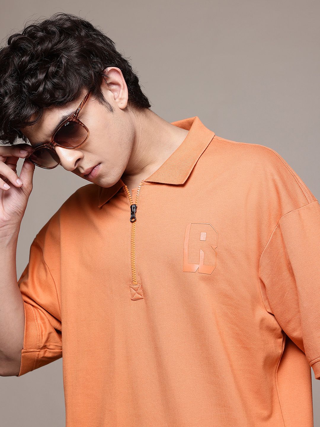 Buy The Roadster Lifestyle Co. Polo Collar Half Zipper Pure Cotton