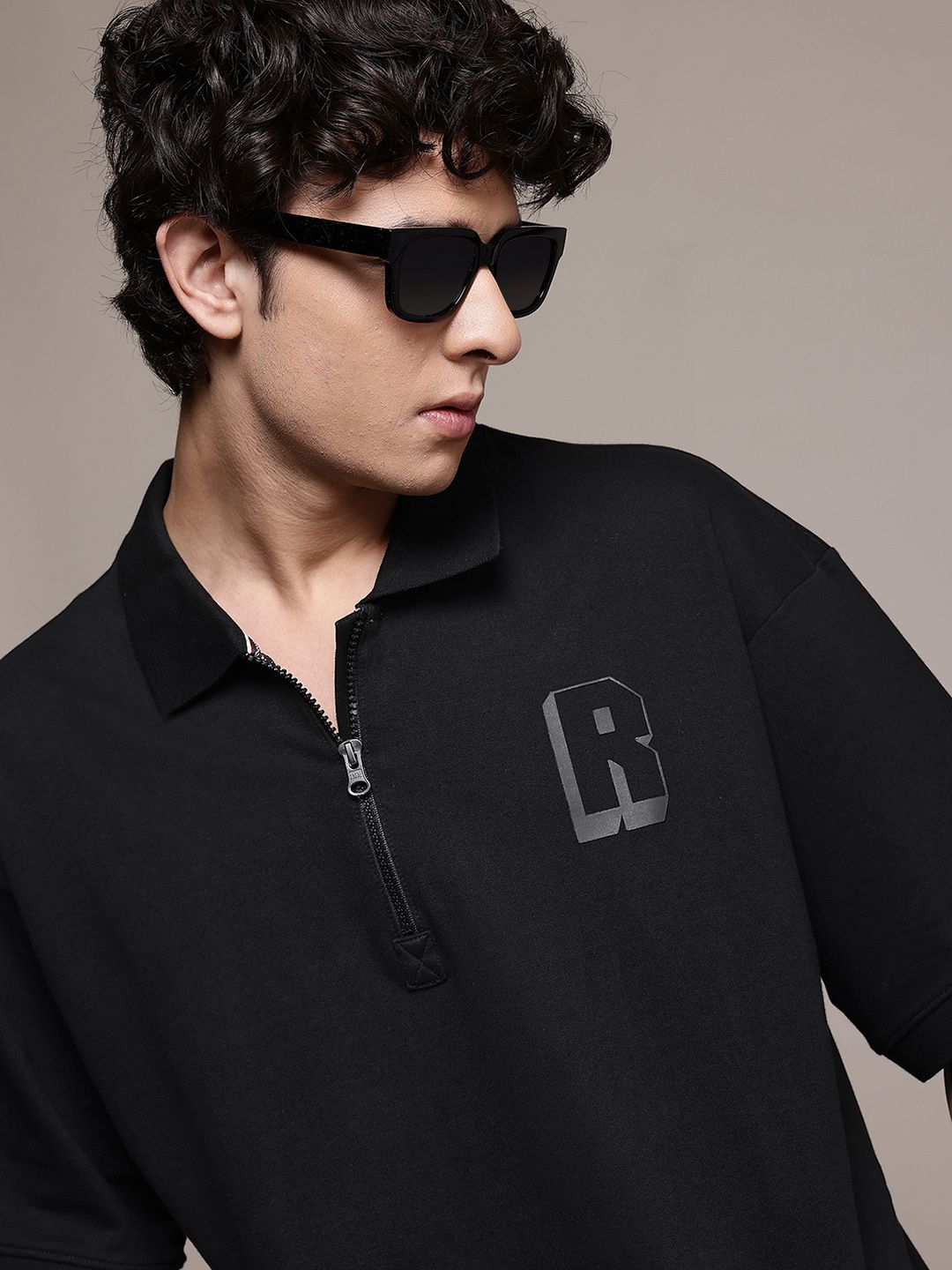 The Roadster Lifestyle Co. Pure Cotton Polo Collar Relaxed T-shirt