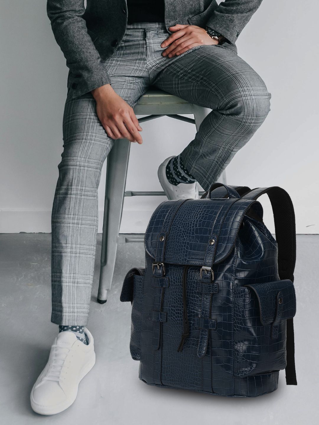 Buy FUR JADEN Unisex Textured Backpack -Up to 16 inch - 22L
