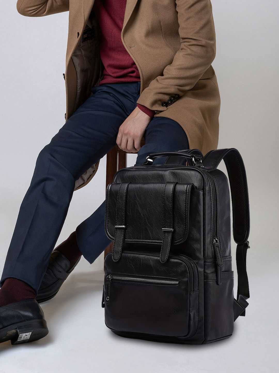 Buy FUR JADEN Unisex Vegan Leather Laptop Backpack - 20L