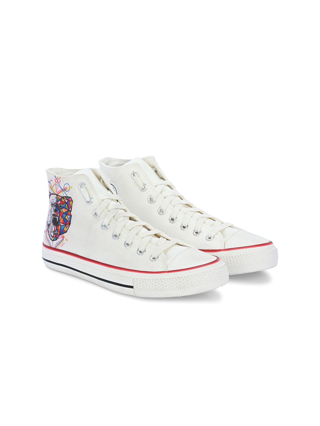 CROWCIA LONDON Women High-Top Canvas Sneakers
