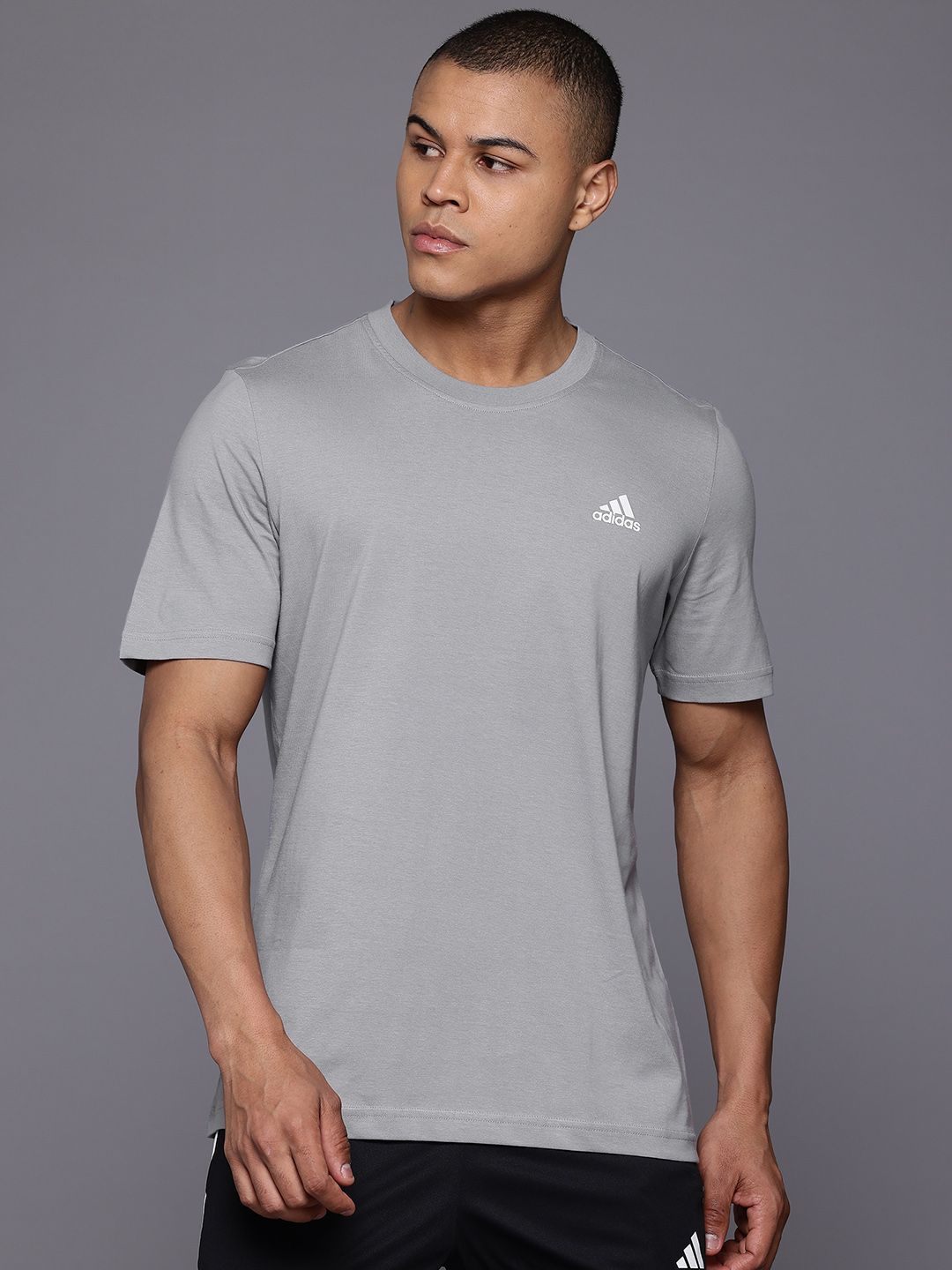 ADIDAS Pure Cotton Round Neck Logo Co Tee T-shirt