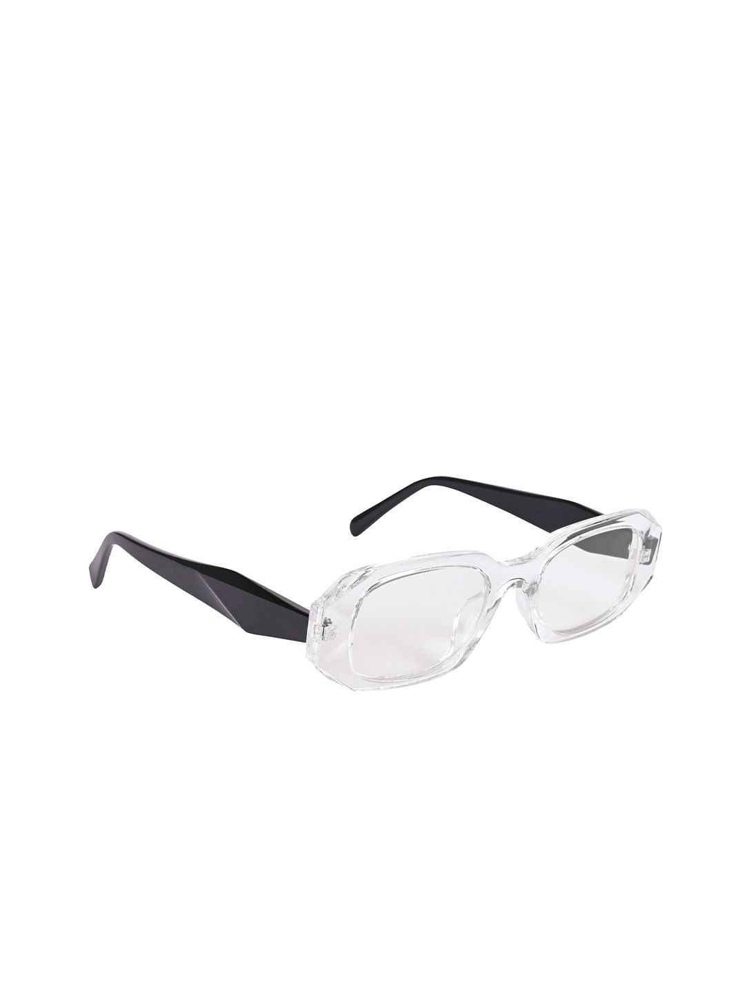 NuVew Unisex Rectangle Sunglasses with UV Protected Lens ES_16535-31-NW-9272-CLR-CLBK-RT