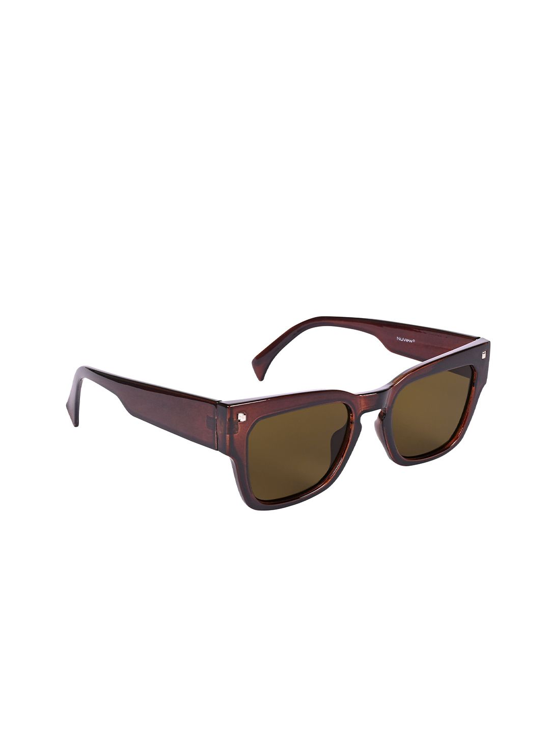 NuVew Unisex Wayfarer Sunglasses with UV Protected Lens ES_16571-34-NW-22009-BRW-BRW-WF