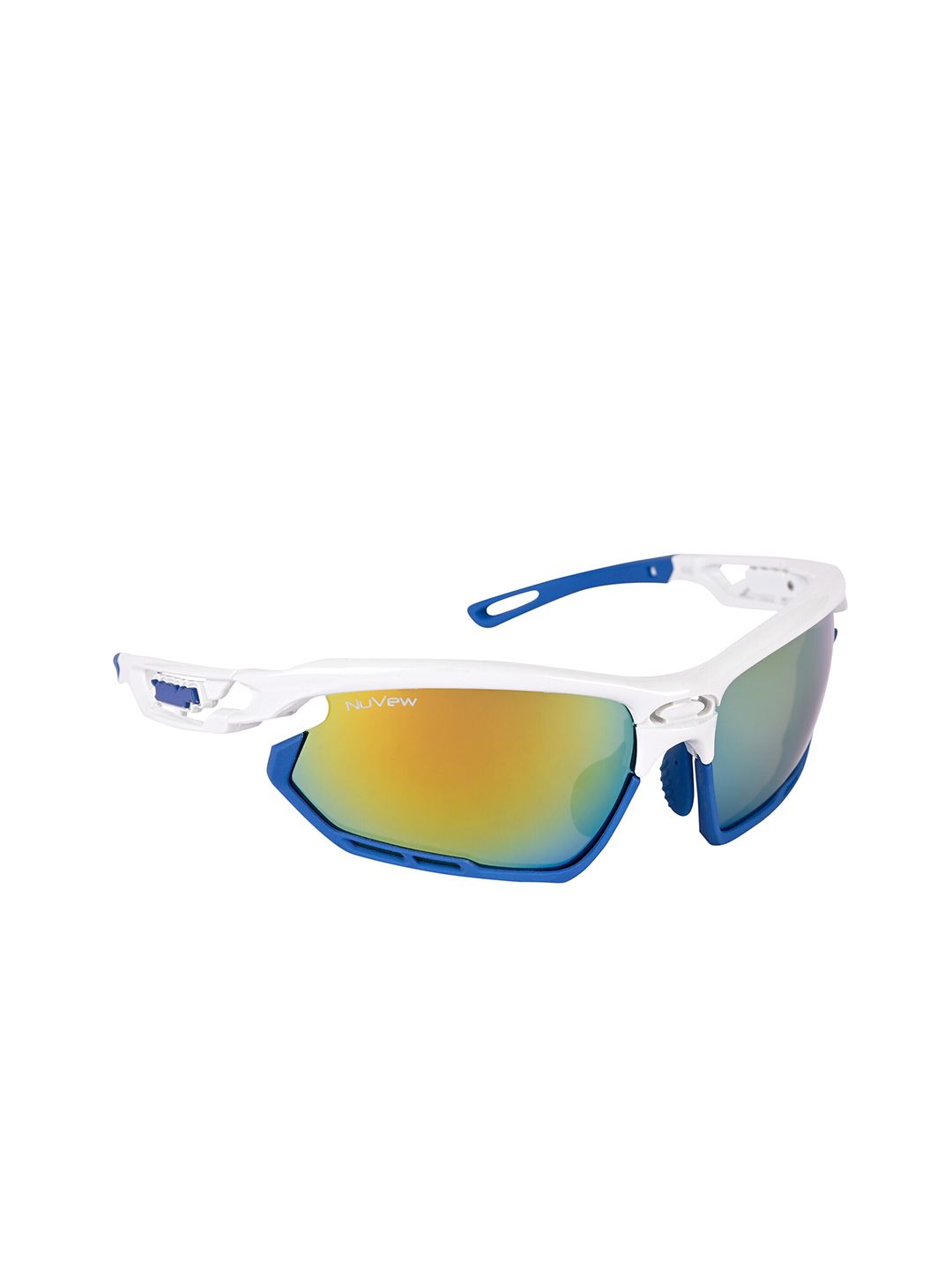 NuVew Unisex Sports Sunglasses with UV Protected Lens ES_16501-35-NW-630-fGLD-WHBL-SPWA