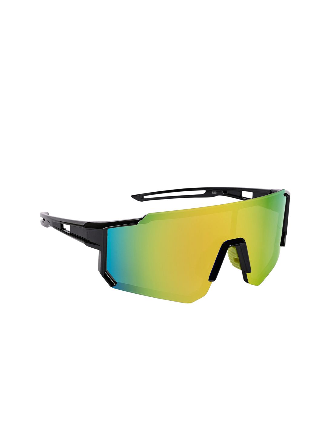 NuVew Unisex Sports Sunglasses with UV Protected Lens ES_16499-34-NW-YL491-fGLD-BLK-SPWA