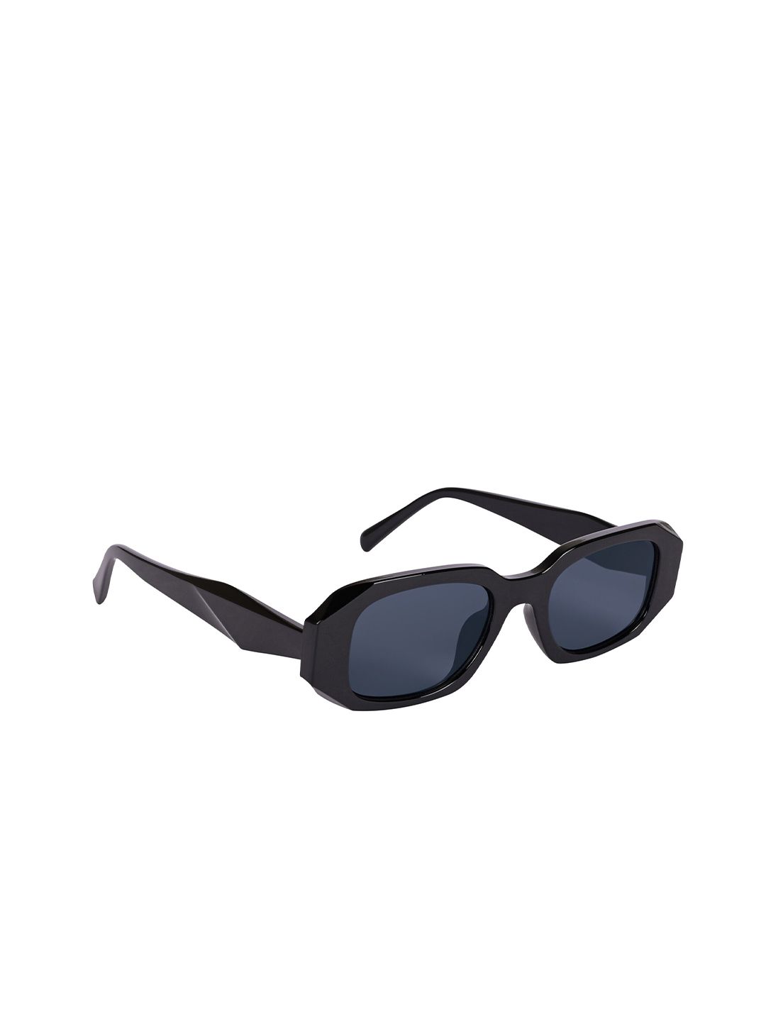 NuVew Unisex Rectangle Sunglasses With UV Protected Lens ES_16531-31-NW-9272-BLK-BLK-RT