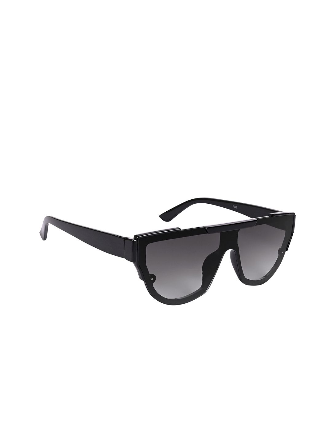 NuVew Unisex Wayfarer Sunglasses With UV Protected Lens ES_15452-30-NW-7026-GRY-BLK-WF