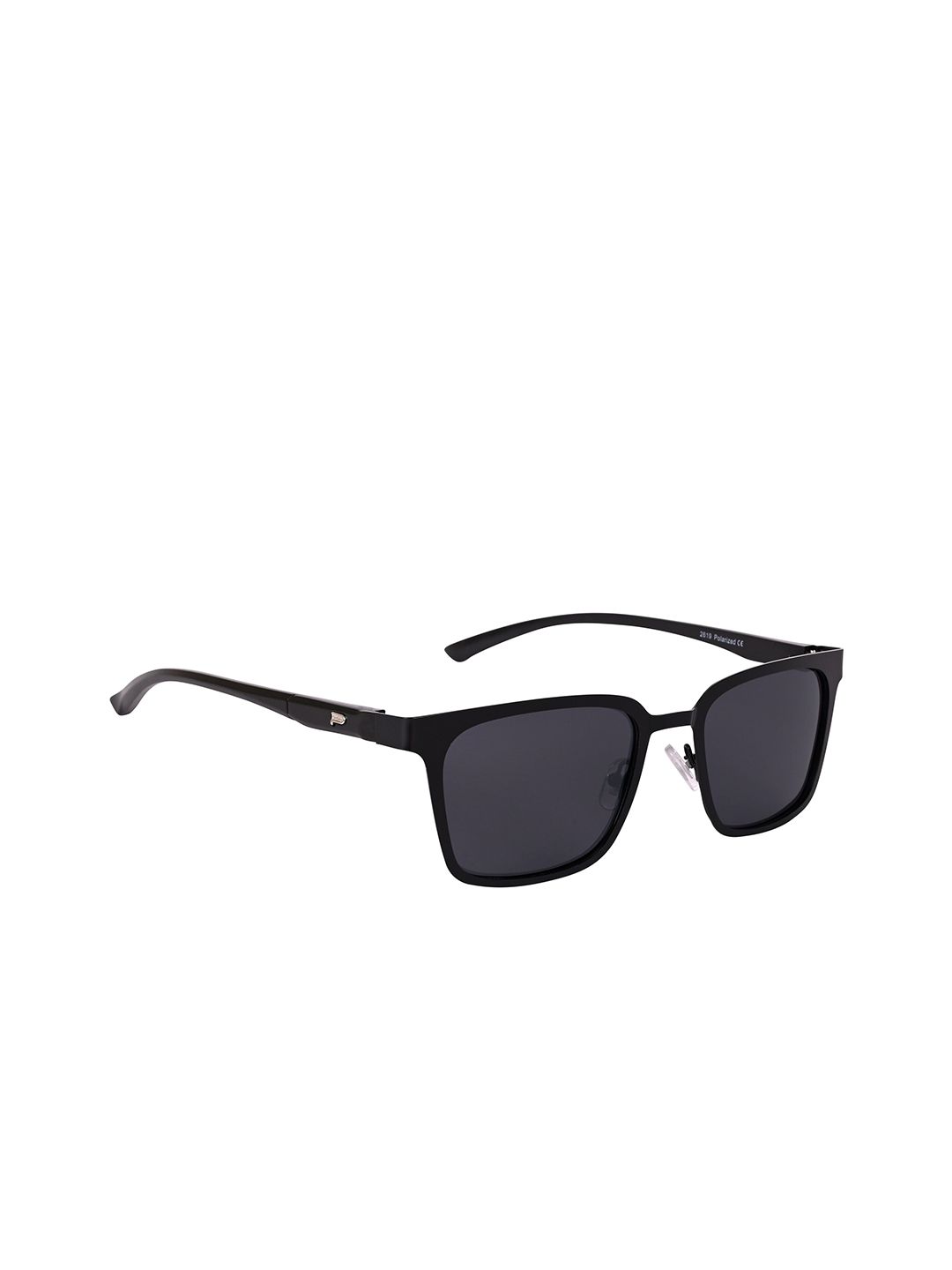 AISLIN Unisex Square Sunglasses with Polarised Lens ES_13372-90-AS-2619-BLK-BLK-WF