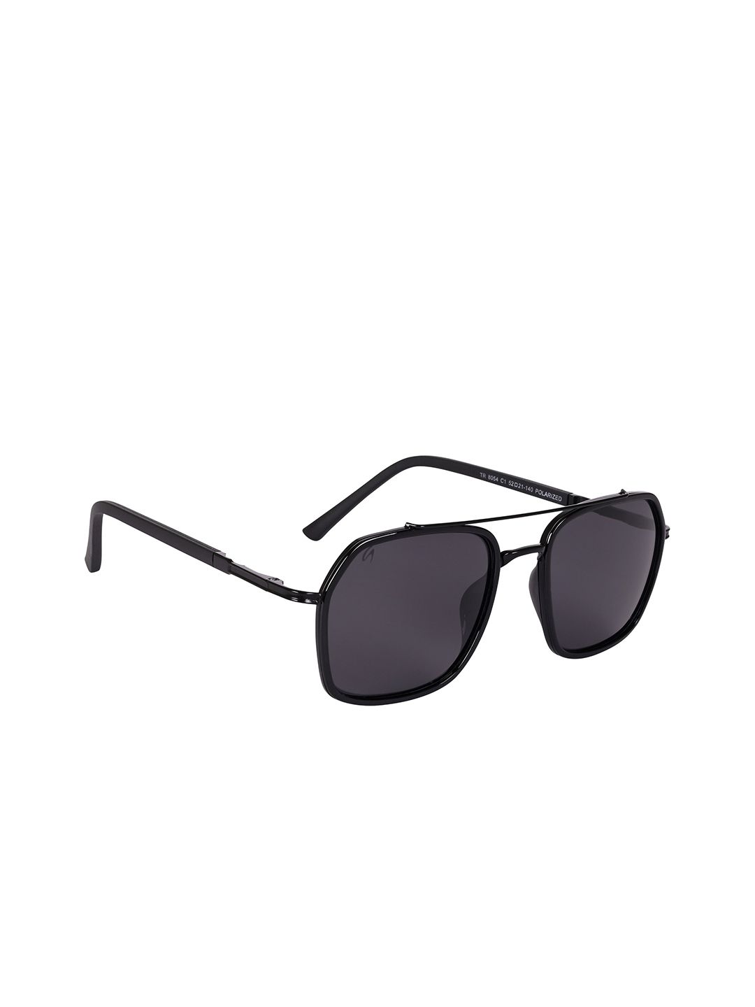 AISLIN Unisex Wayfarer Sunglasses with Polarised Lens ES_13389-90-AS-8054-BLK-BLK-SQWF