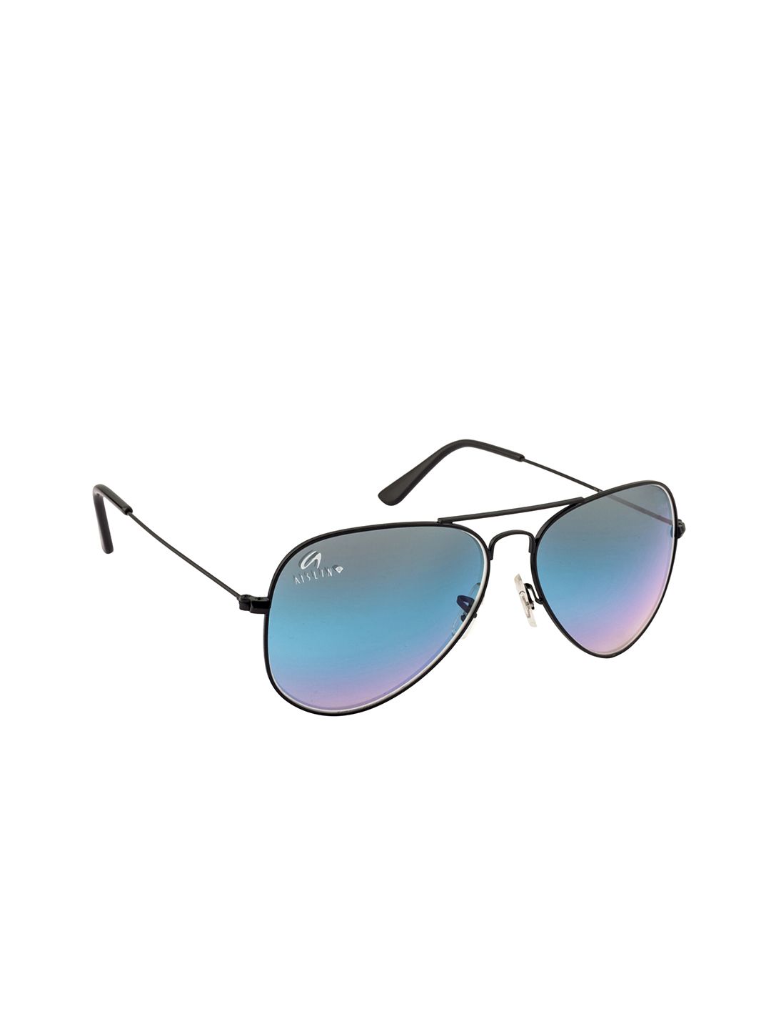 AISLIN Unisex Aviator Sunglasses with UV Protected Lens ES_12788-50-AS-3026-lBLPR-mBLK-AV