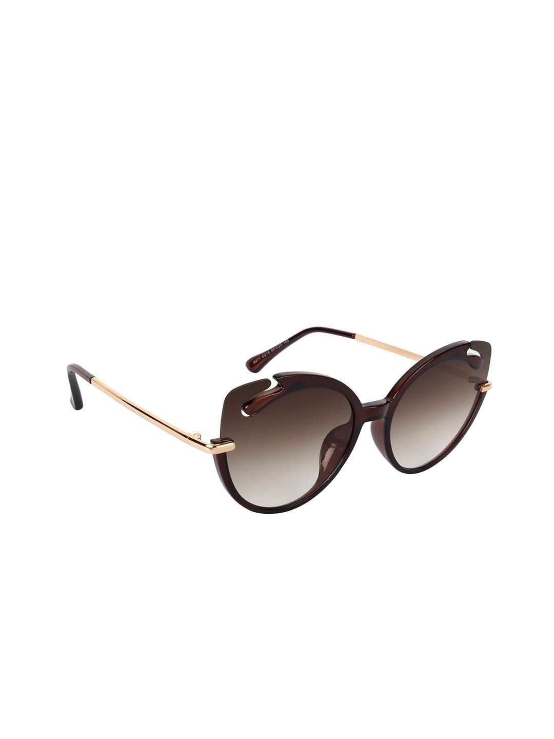 AISLIN Women Cateye Sunglasses with UV Protected Lens ES_14375-71-AS-8271-BRW-BRGL-CEOS