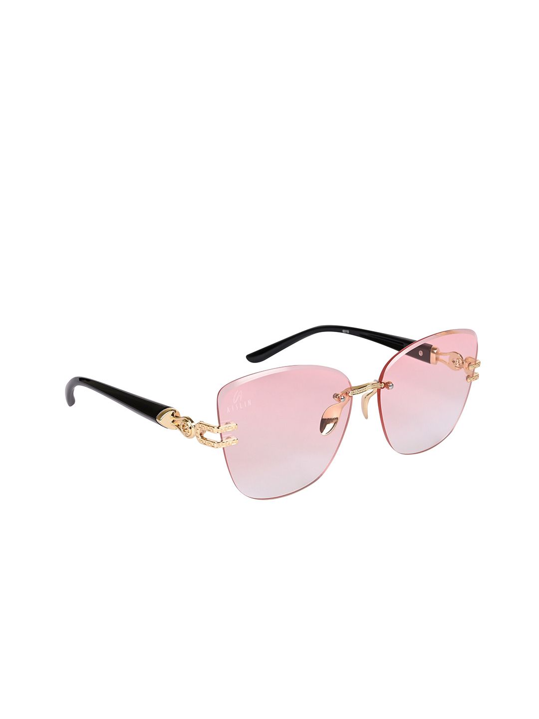 AISLIN Women Cateye Sunglasses with UV Protected Lens ES_12978-87-AS-6019-PNK-GLBK-CEWF