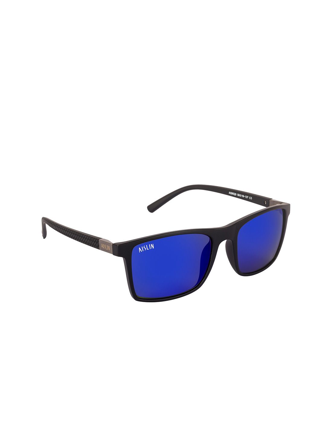 AISLIN Unisex Wayfarer Sunglasses ES_14205-53-AS-9020-fBLPR-mBKGN-WFRT-Mirror Blue