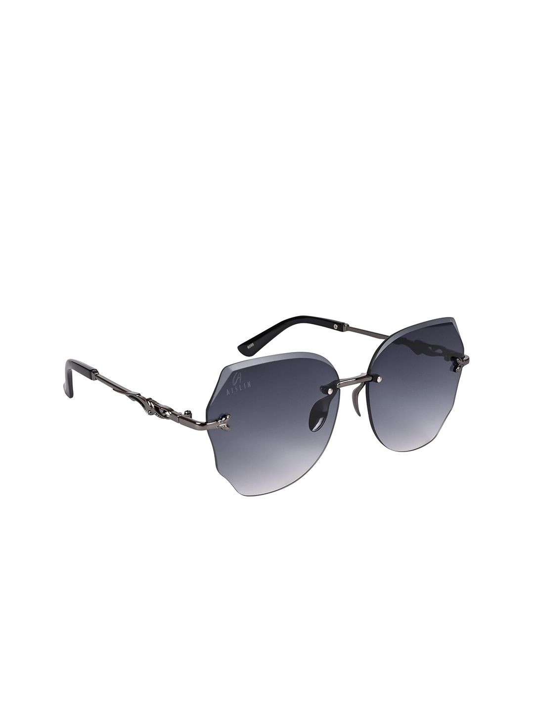 AISLIN Women Butterfly Sunglasses with UV Protected Lens ES_12991-87-AS-6095-BLK-GUN-BT