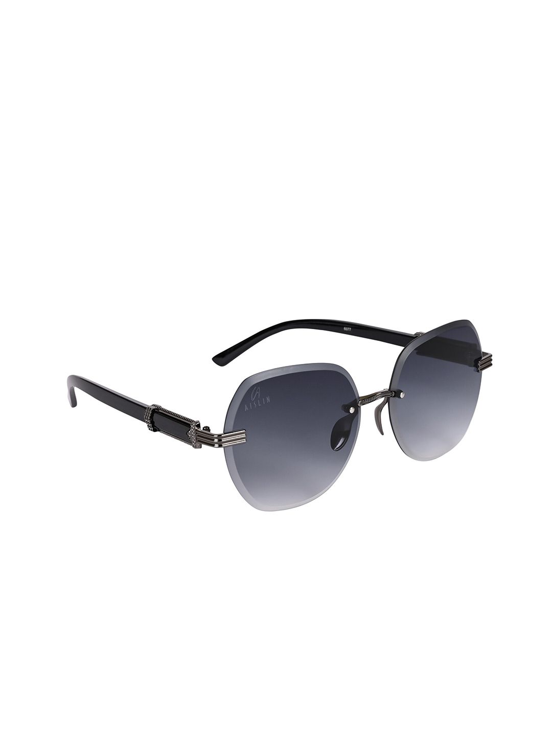 AISLIN Women Round Sunglasses with UV Protected Lens ES_12981-87-AS-6077-BLK-GNBK-RDWF