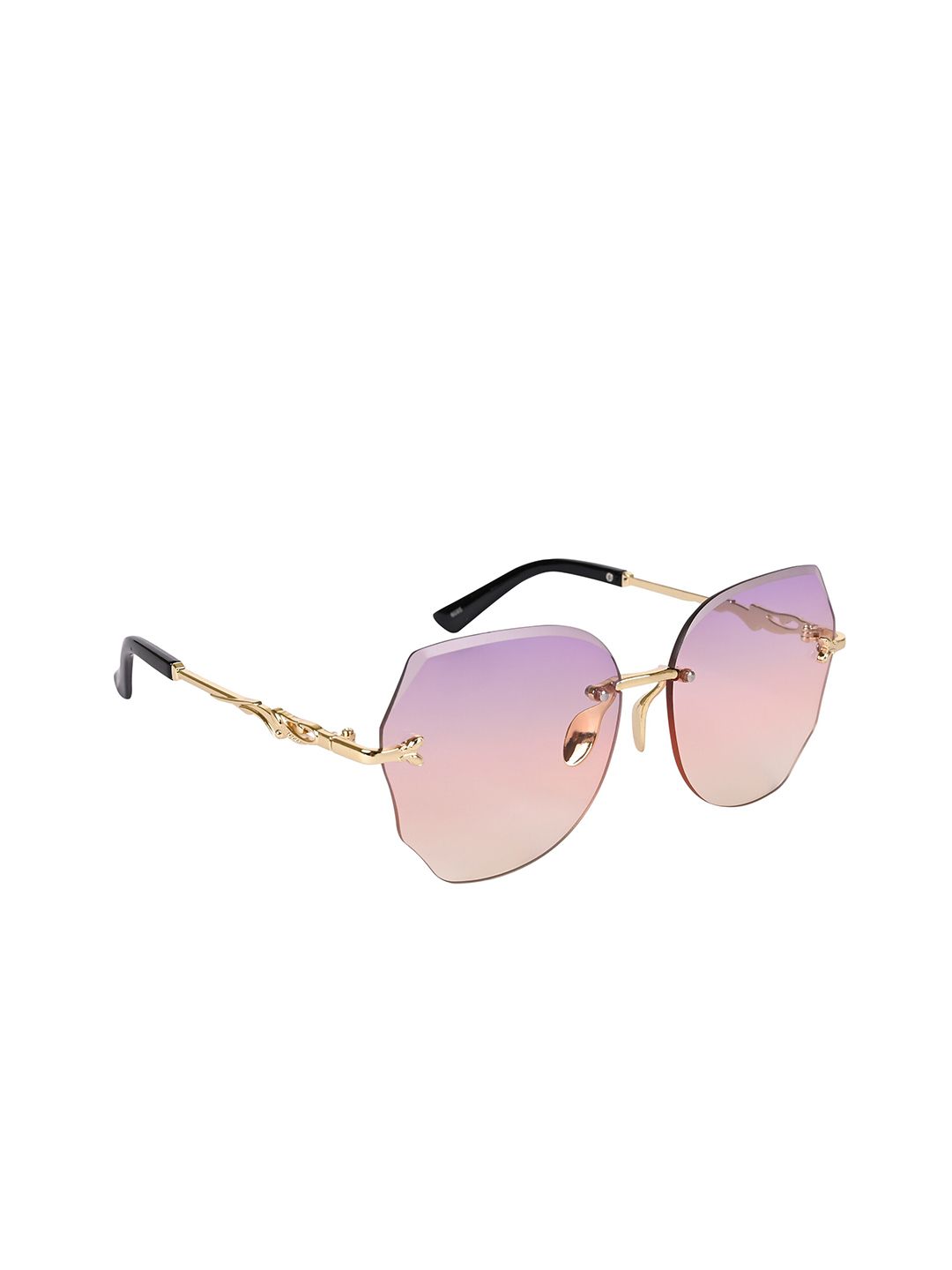 AISLIN Women Butterfly Sunglasses with UV Protected Lens ES_12995-87-AS-6095-PRPK-GLD-BT