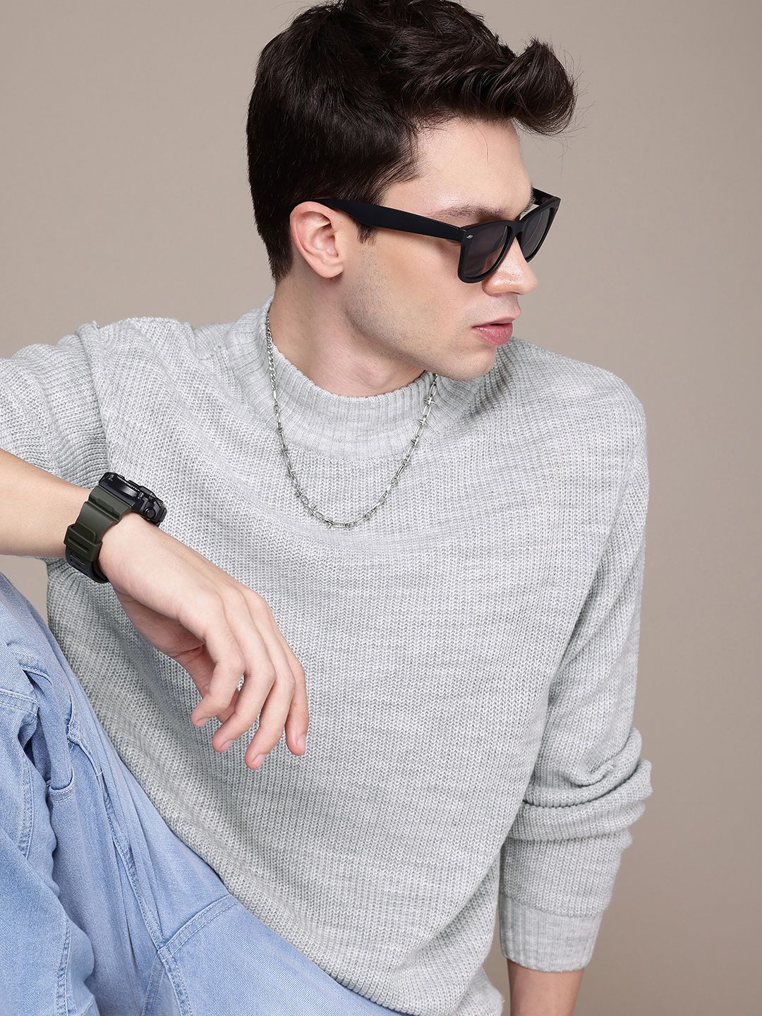 WROGN Cable Knitted Pullover Sweater