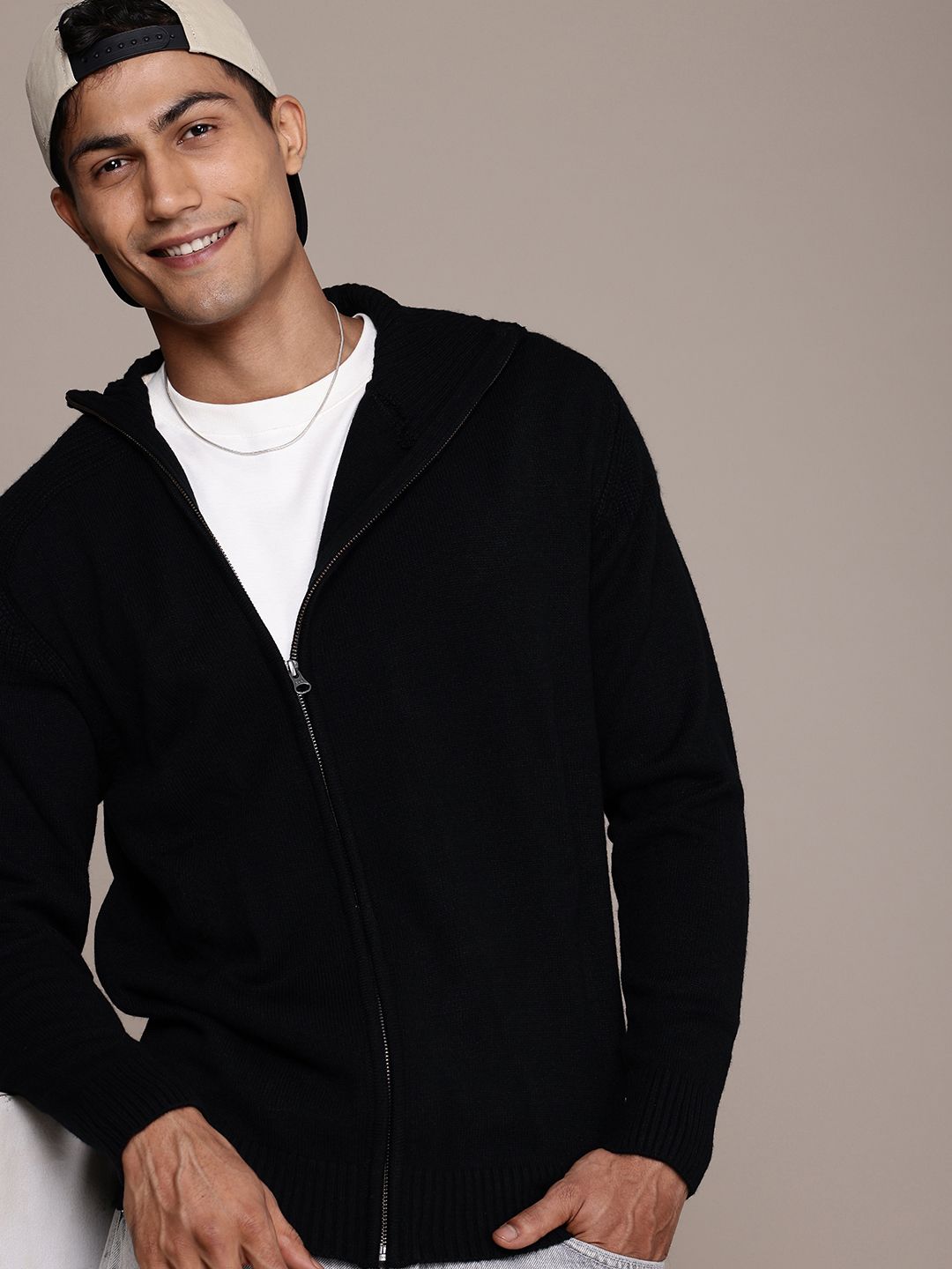 WROGN High Neck Comfort Fit Knitted Sweaters