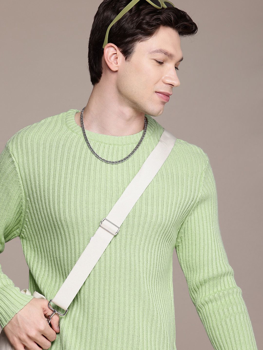 WROGN Self Striped Comfort Fit Pullover