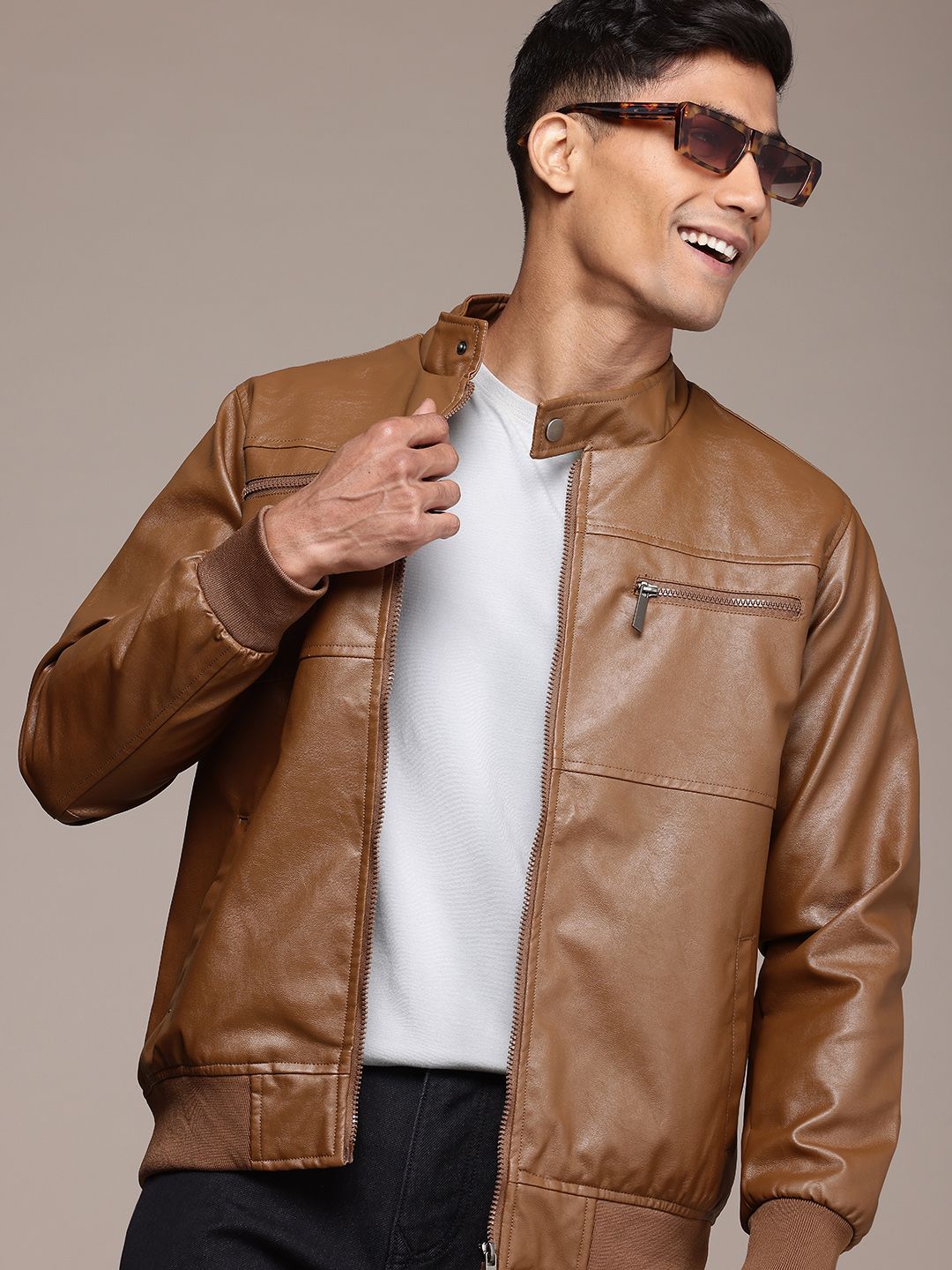 WROGN Solid Mock Collar Bomber Jacket