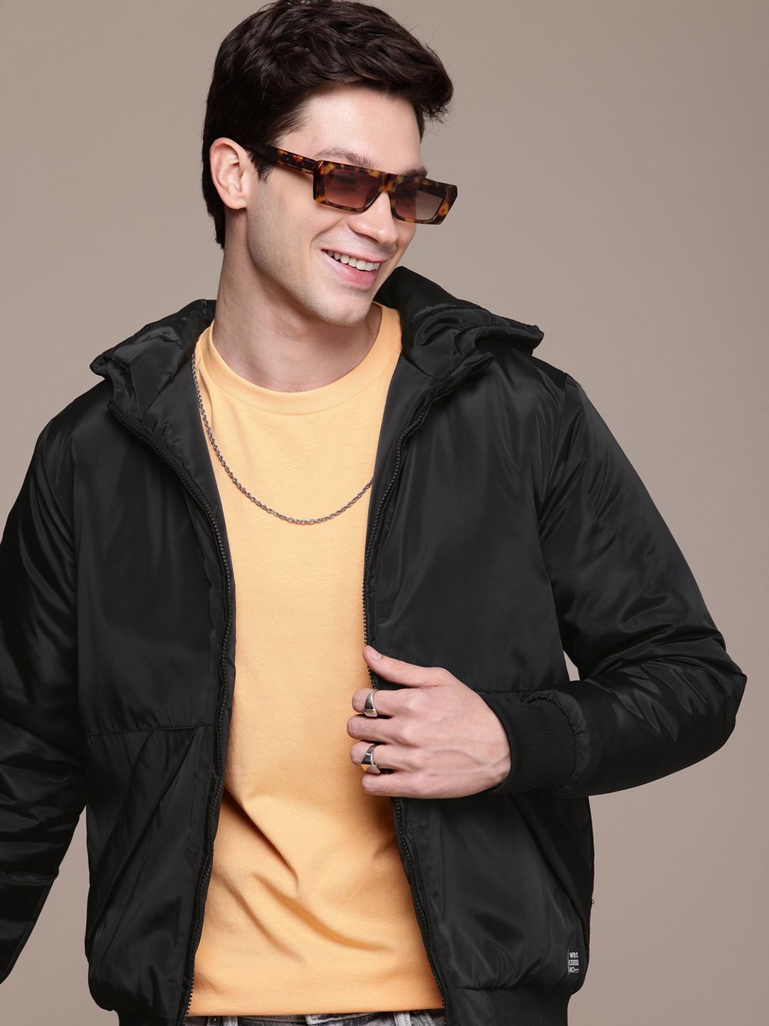 WROGN Hooded Padded Bomber Jacket