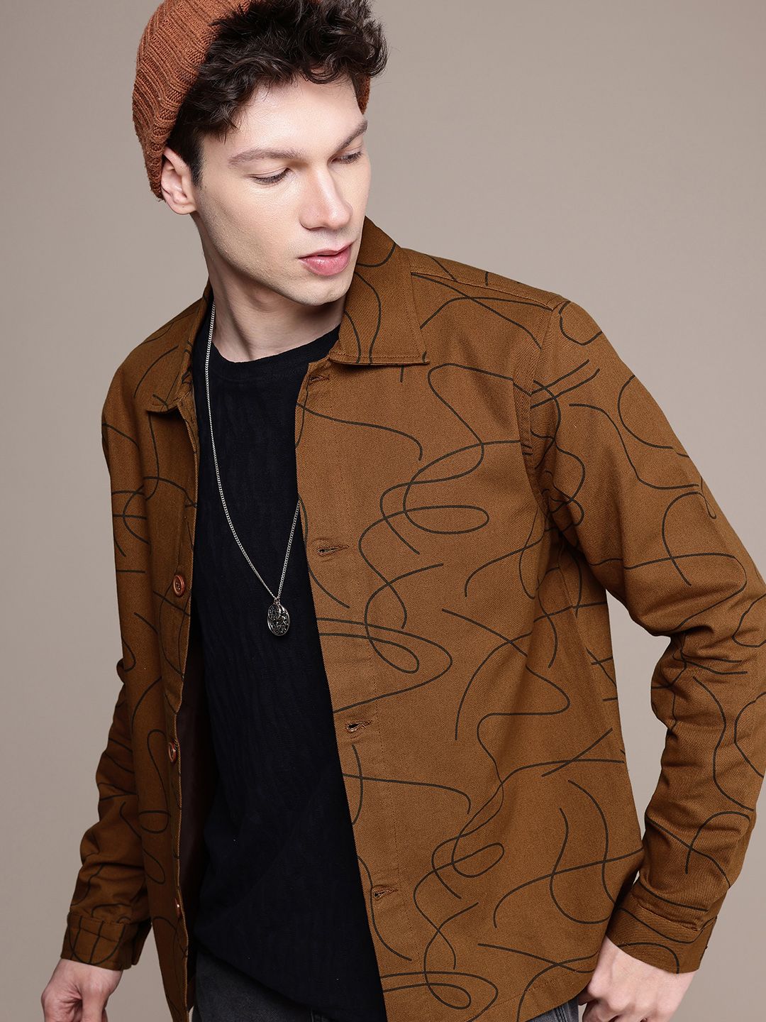 WROGN Comfort Fit Abstract Printed Tailored Jacket