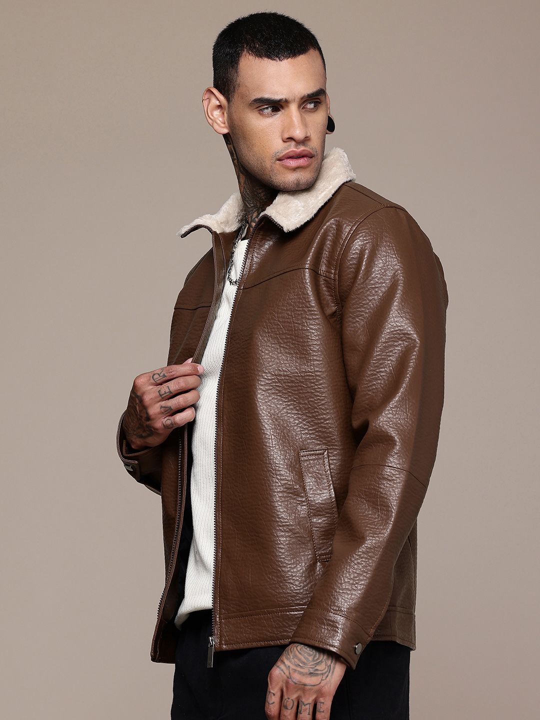 Buy WROGN Faux Fur Trim Tailored Jacket - Jackets for Men 29581580