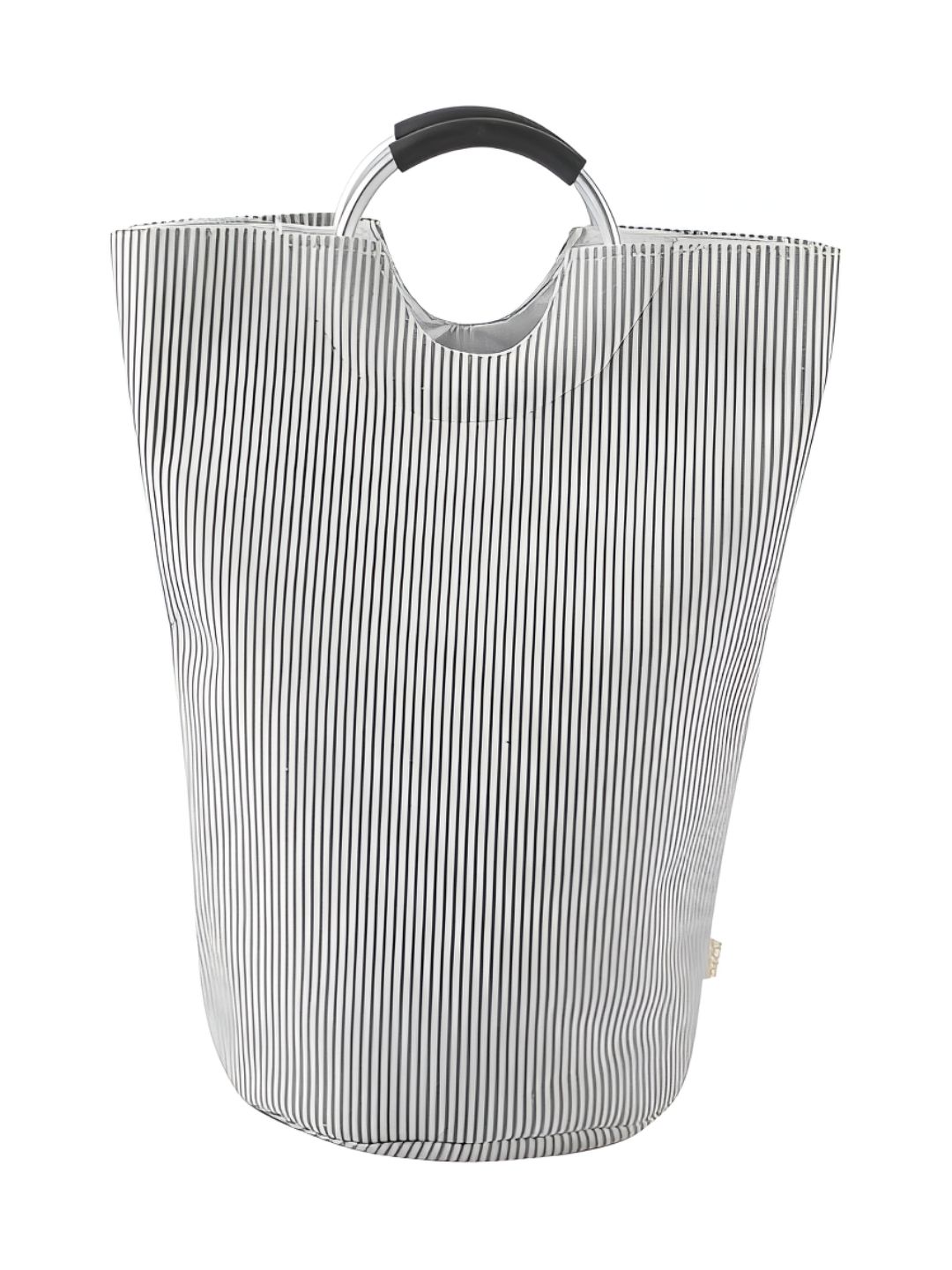 HOKIPO Grey & White Striped Cotton Laundry Bag