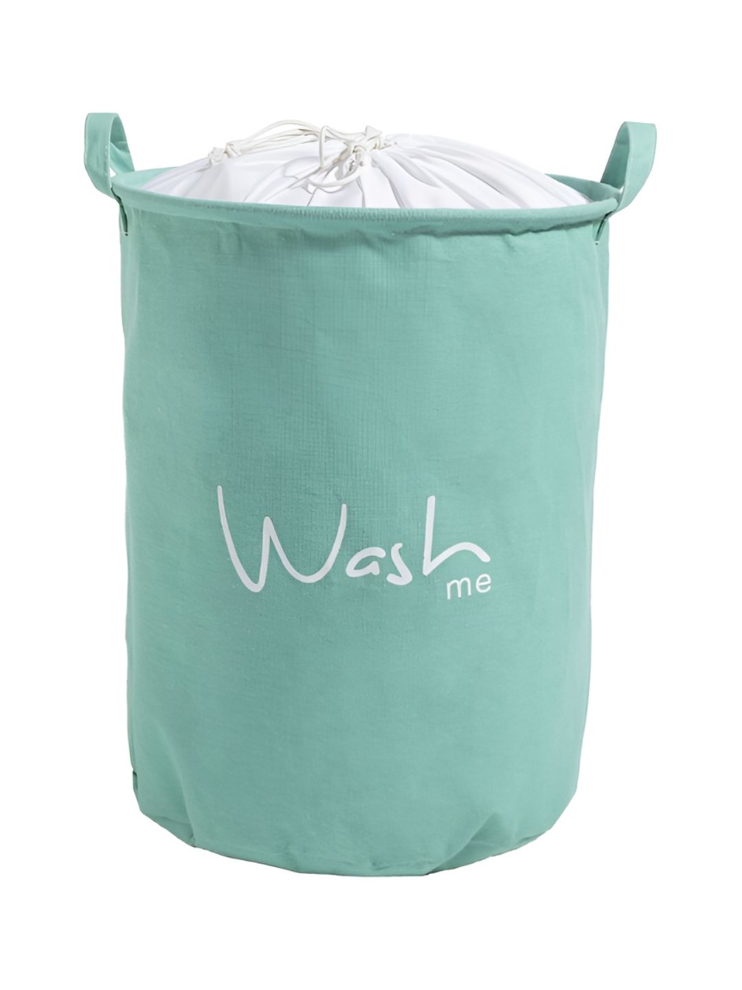 HOKIPO Green & White Printed Folding Laundry Bag