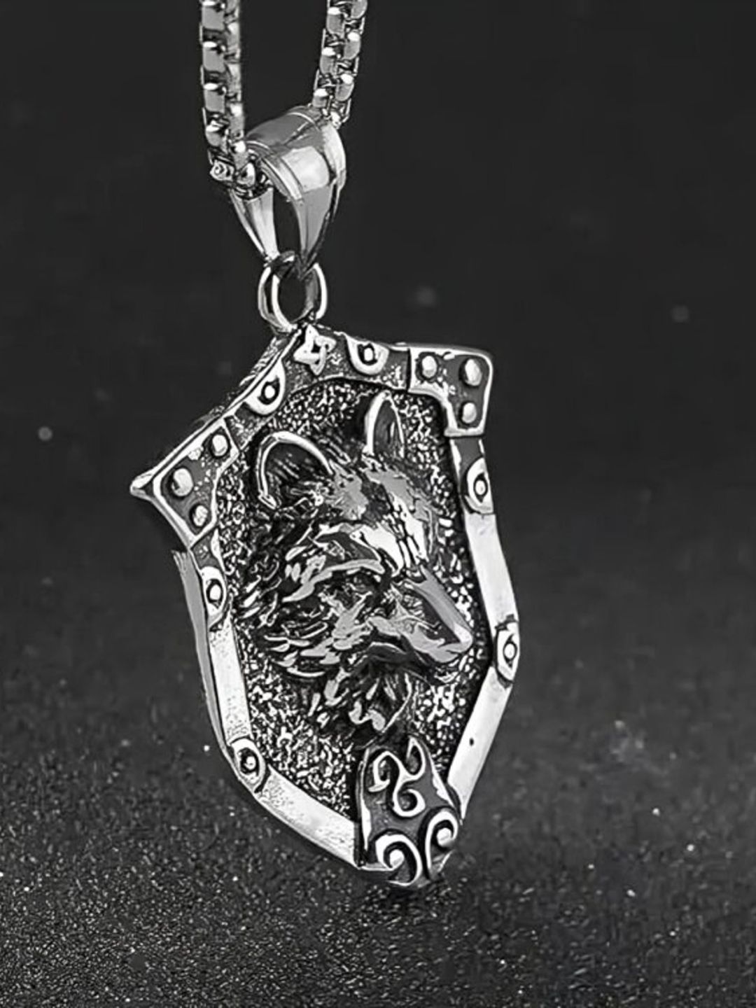 Buy KRYSTALZ Men Sliver-Plated Wolf Pendant Pendants with Chains