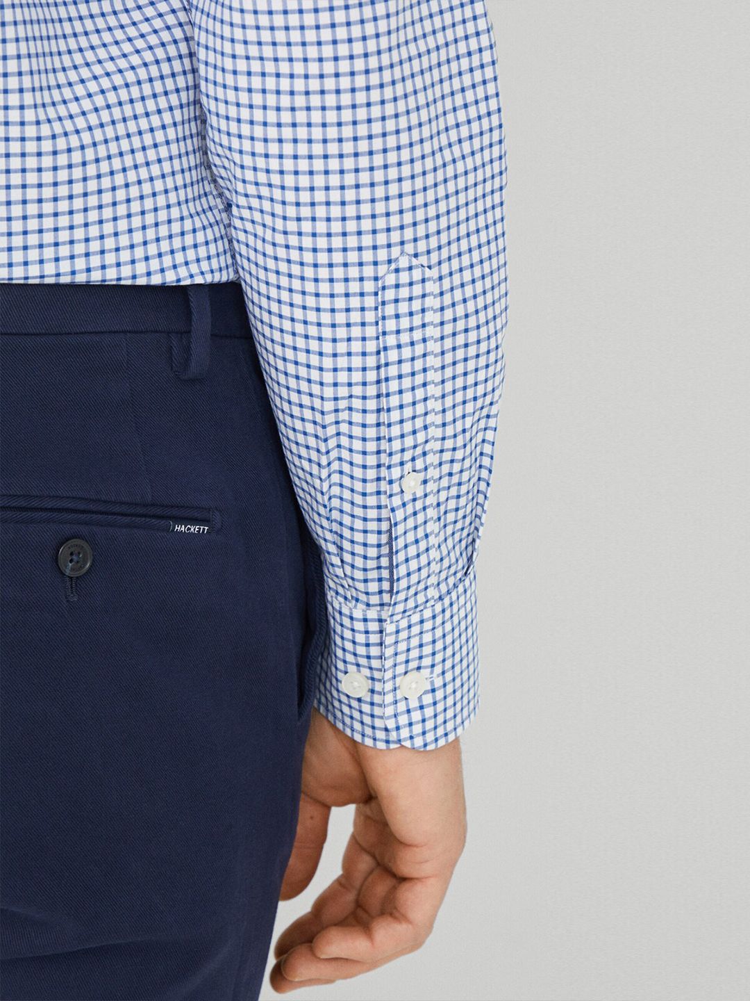 Hackett Essential Mini Gingham Shirt in Green