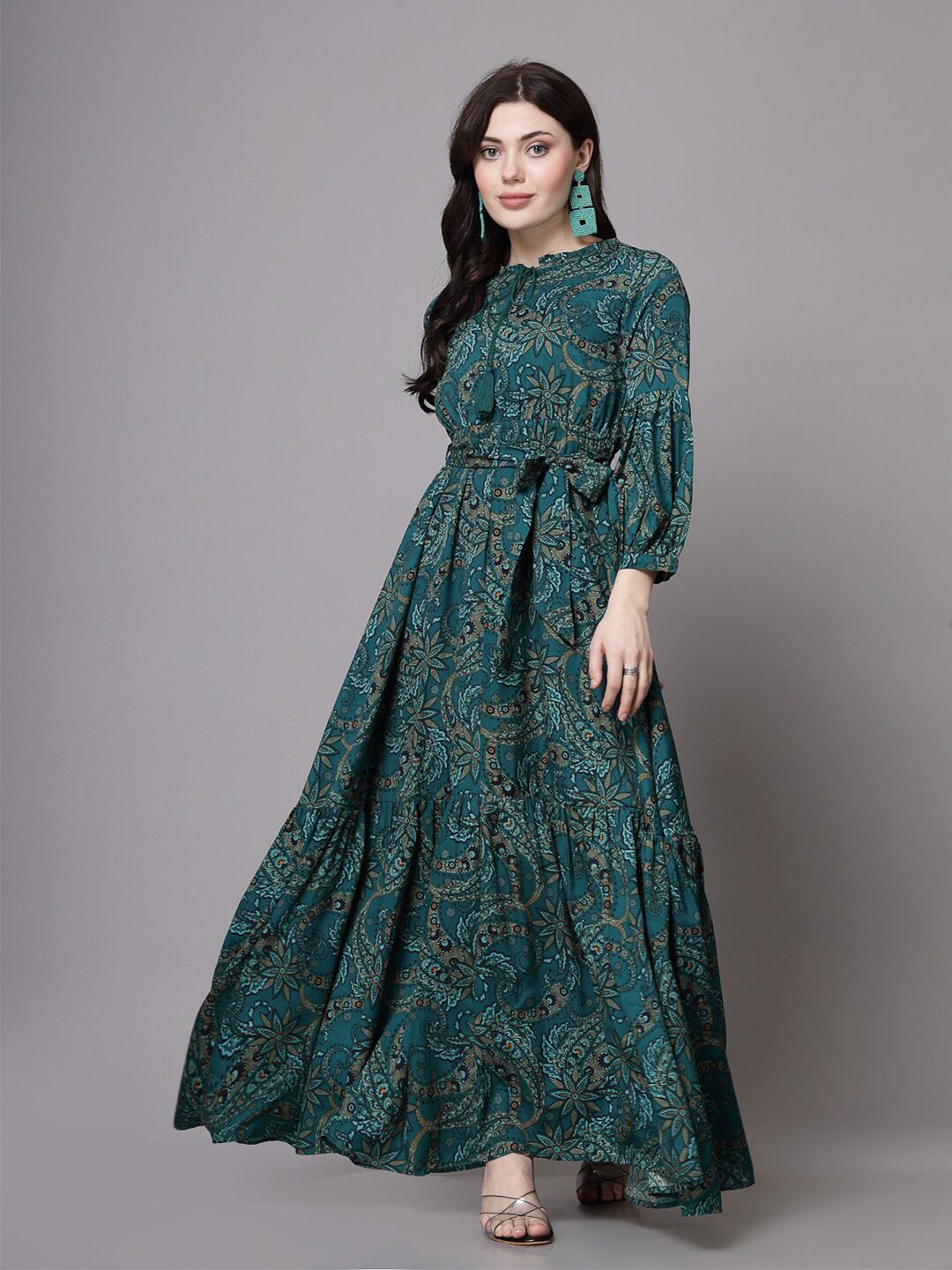 Green Printed Maxi Dress - Buy Green Printed Maxi Dress online in India