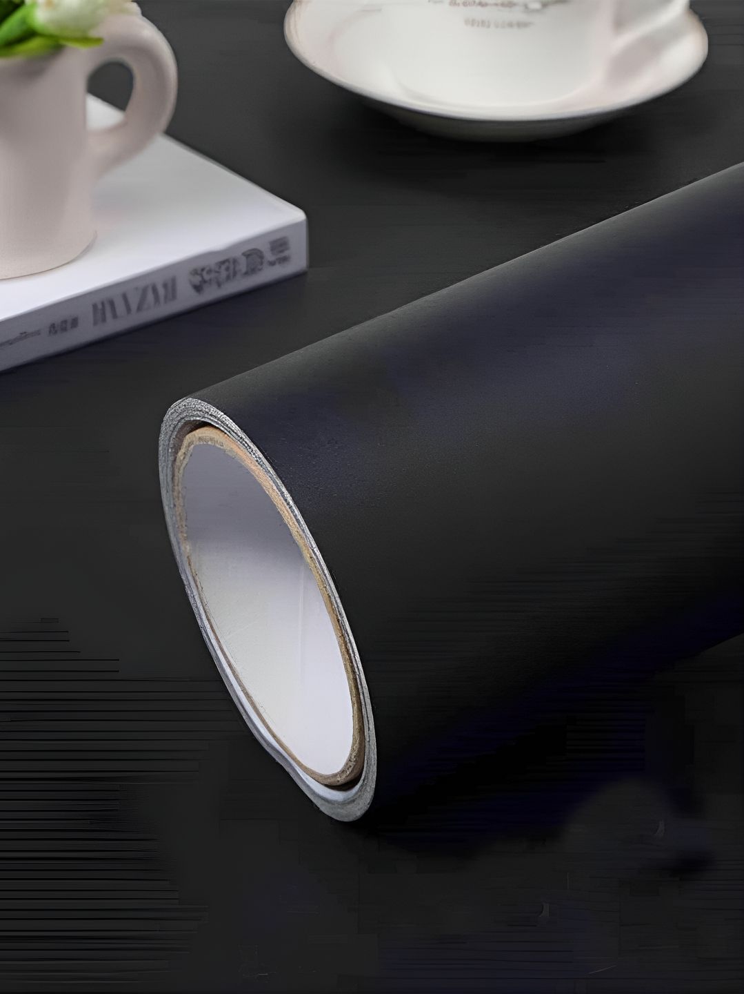 Aura Aura Black Solid Self Adhesive Wall Sticker