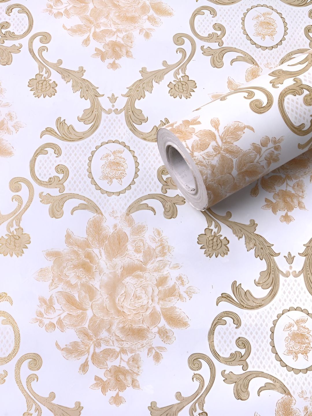 Aura Aura White & Brown 3D Printed Self Adhesive Wall Sticker
