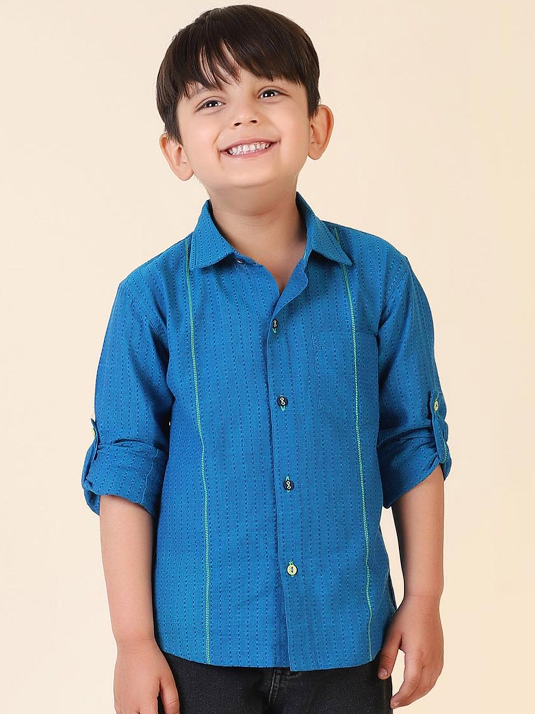 Fabindia Boys Opaque Printed Casual Shirt