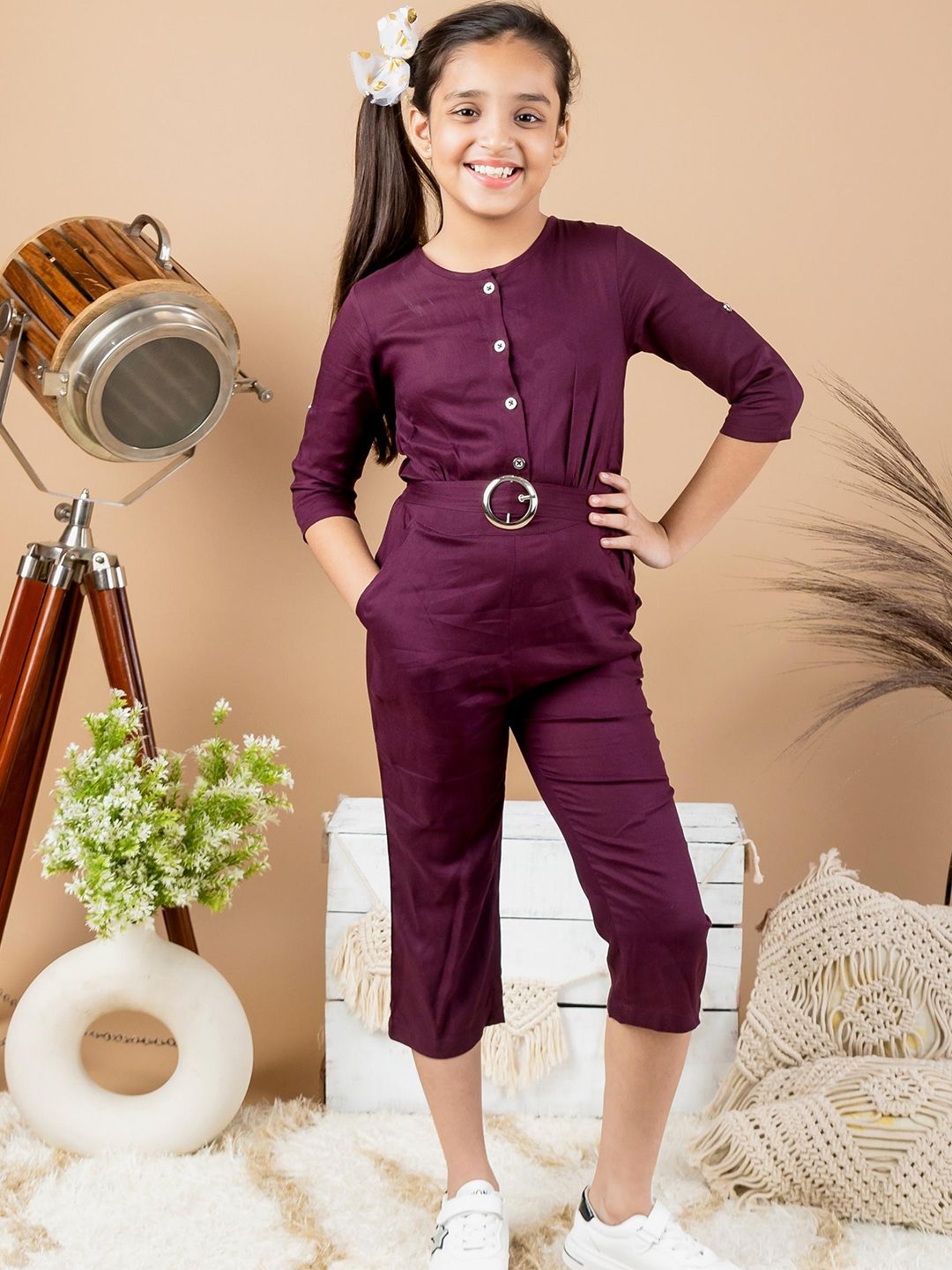 Kids Cave Girls Capri Jumpsuit