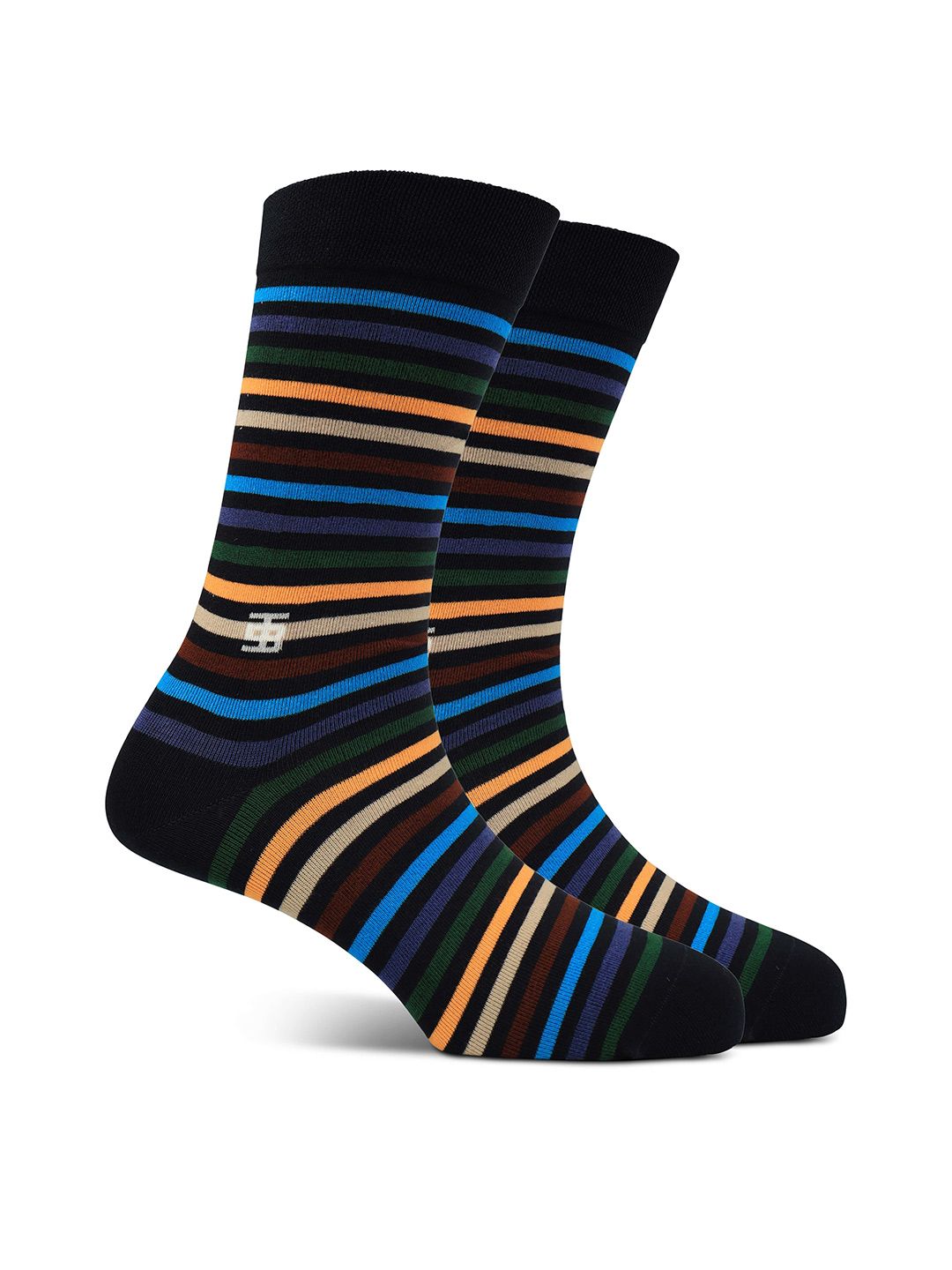 SockSoho Men Striped Calf Length Socks