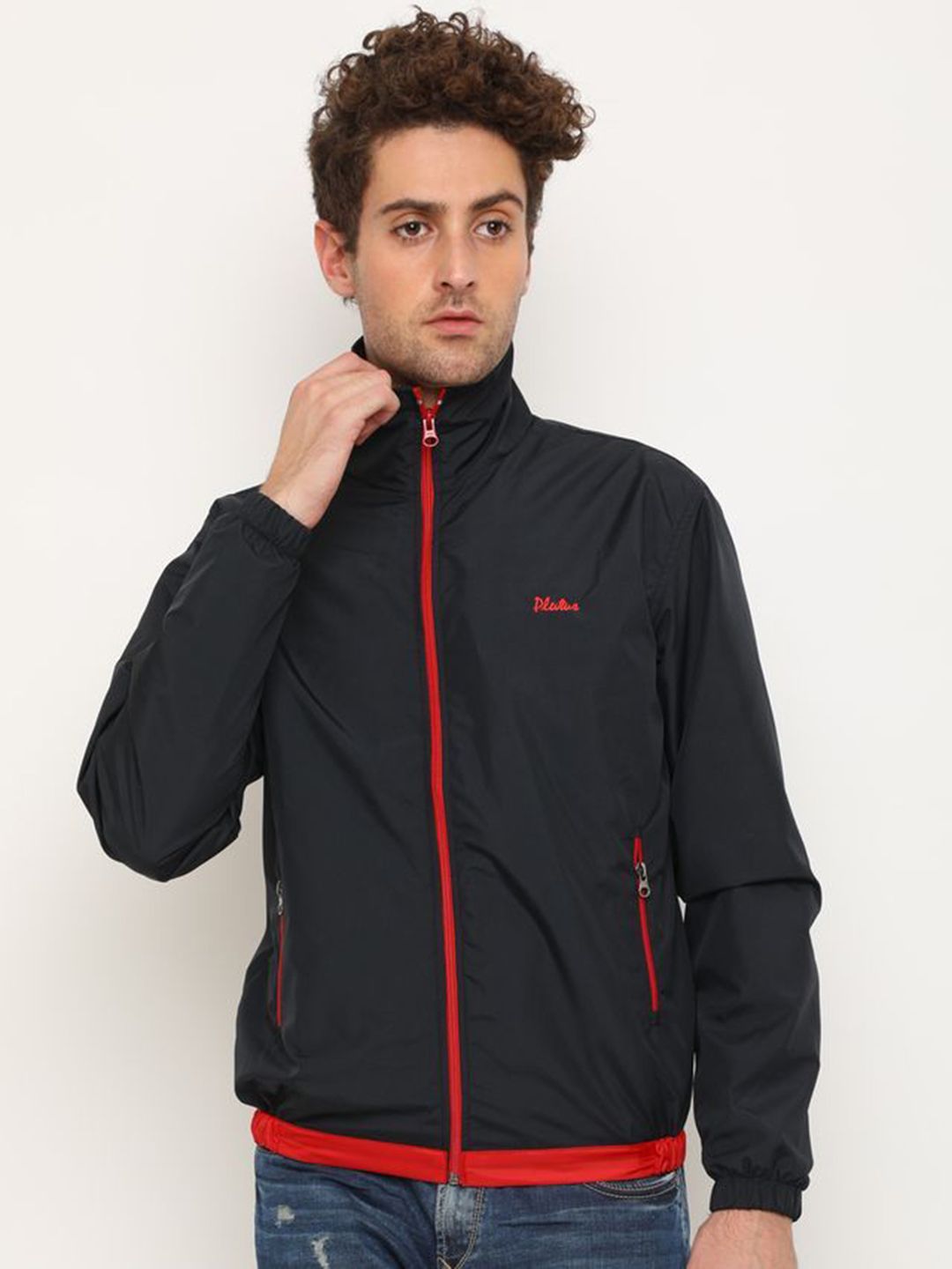 Plutus Men Floral Lightweight Crop Outdoor Sporty Jacket with Patchwork