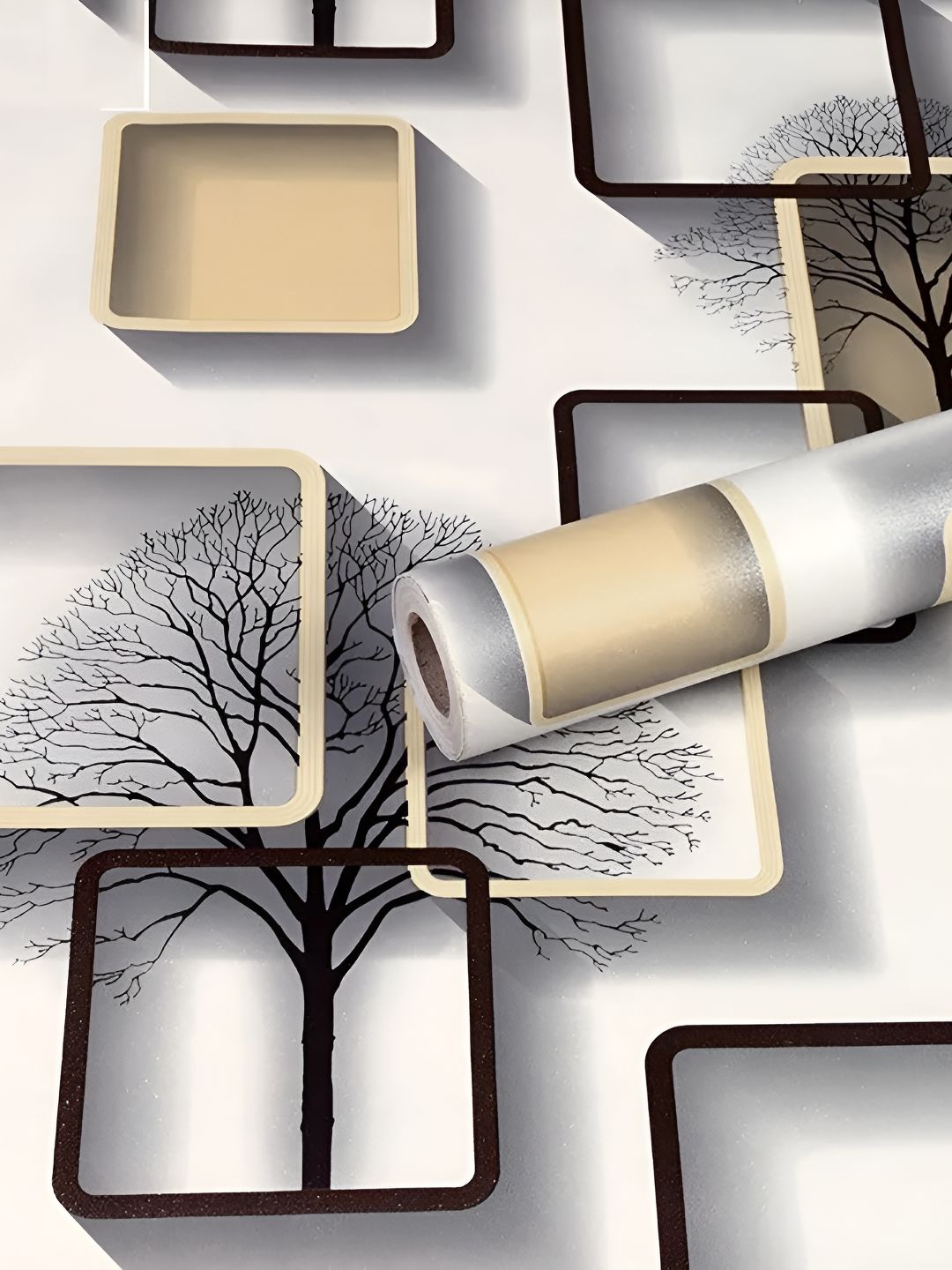 ANNA CREATIONS ANNA CREATIONS White & Black Printed Waterproof Wall Sticker