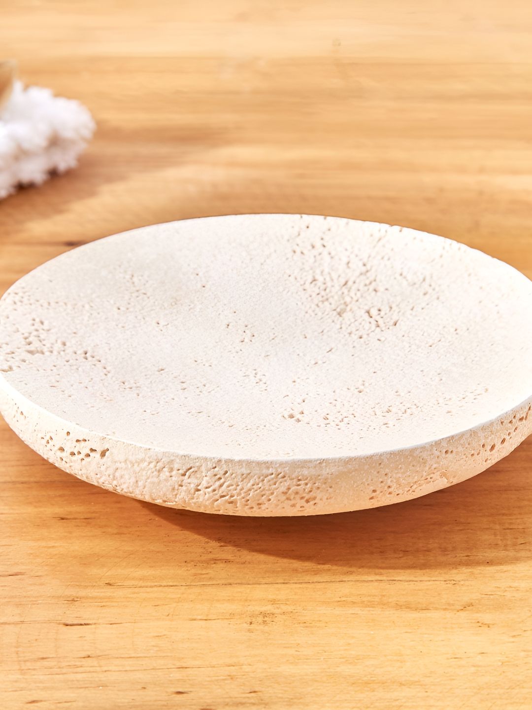 Home Centre Beige Textured Polyresin Soap Dish