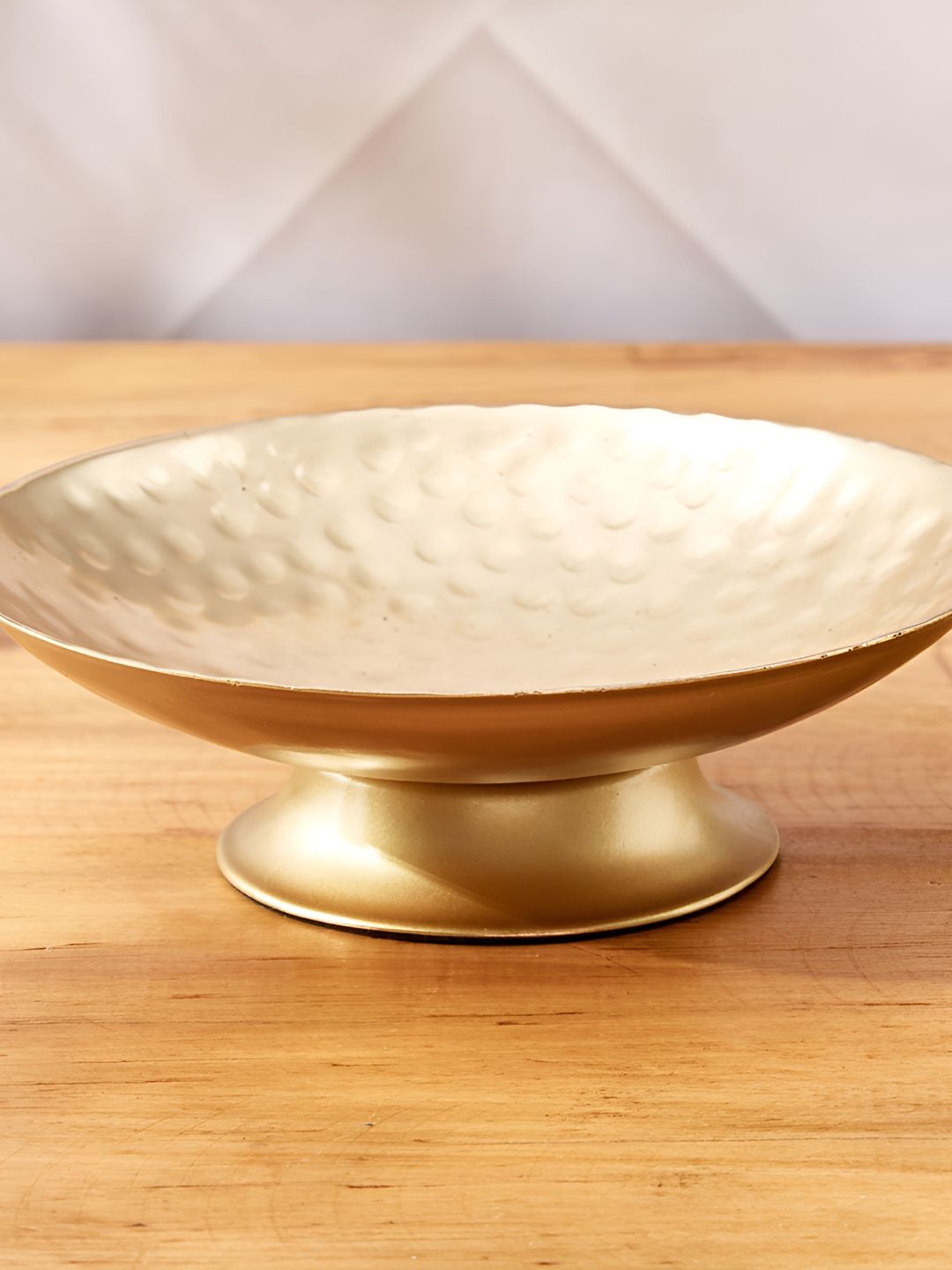 Home Centre Gold-Toned Textured Metal Soap Dish