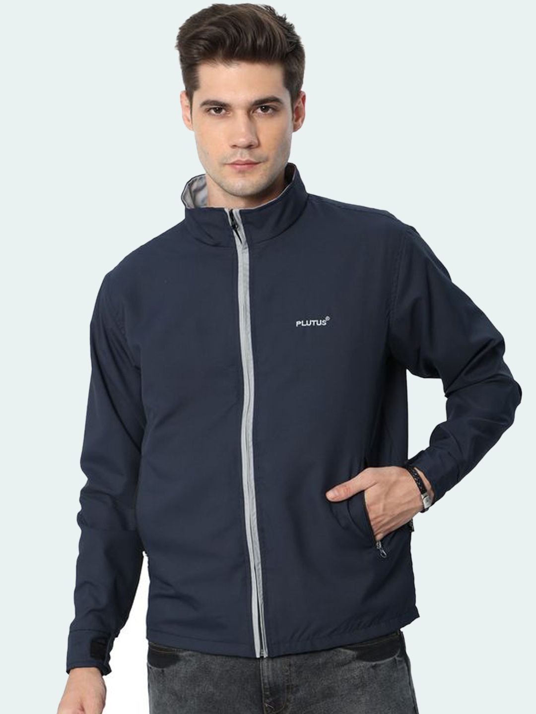 Plutus Men Windcheater Outdoor Open Front Jacket