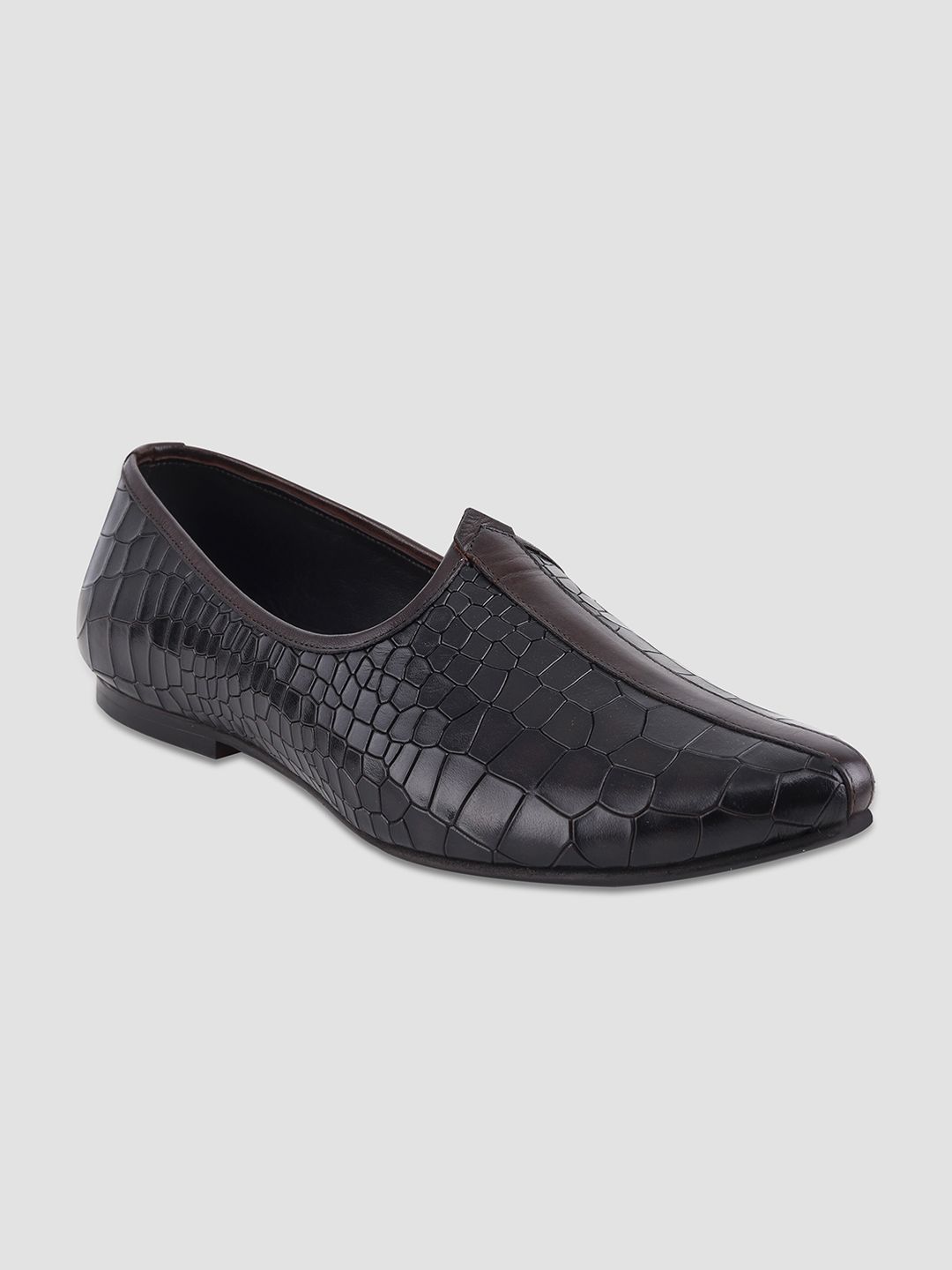 EZOK Men Textured Leather Slip-On Sneakers