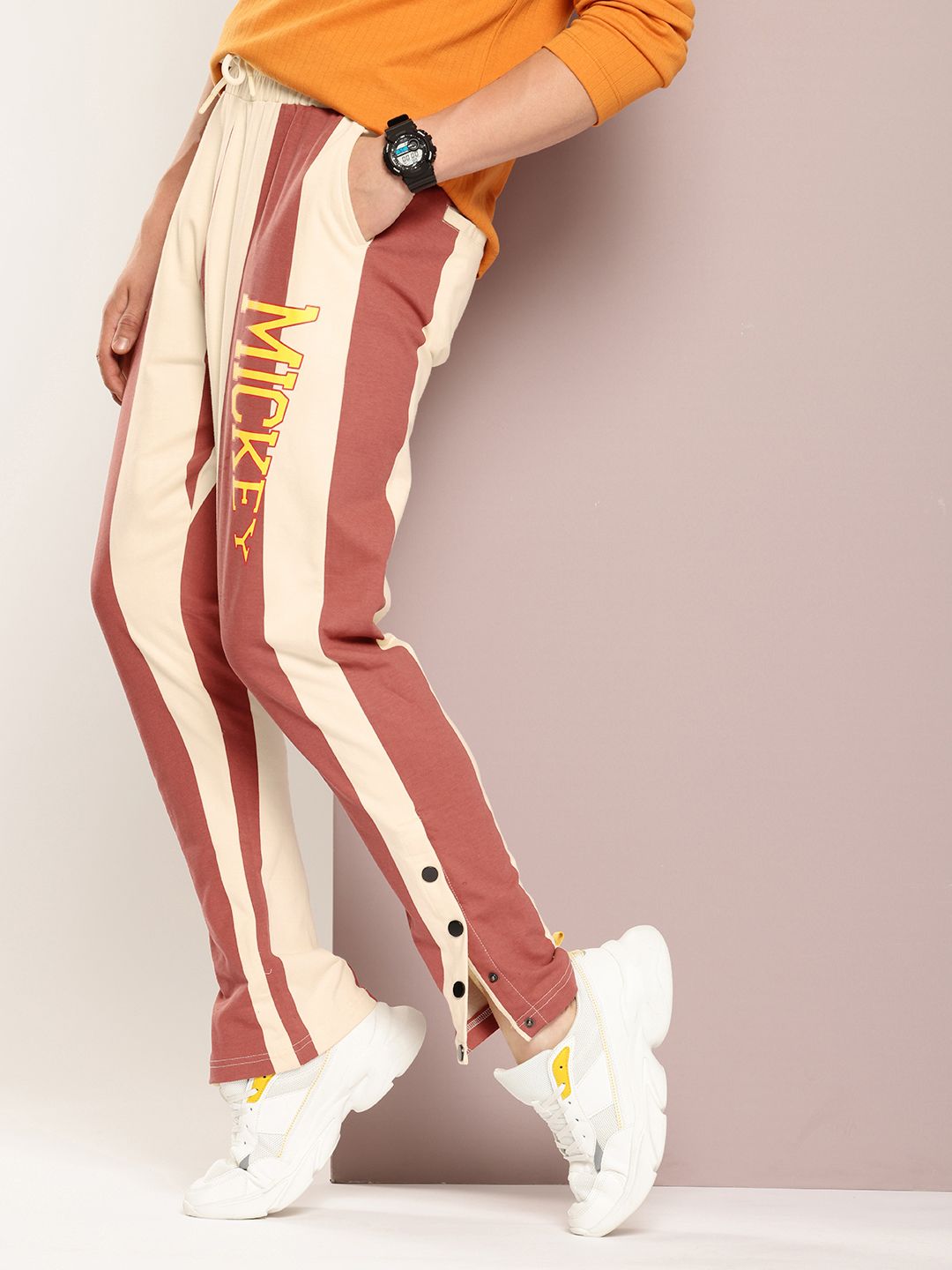 Kook N Keech Men Pure Cotton Striped Typography Printed Relaxed Fit Track Pants Kook N Keech Men Pure Cotton Striped Typography Printed Relaxed Fit Track Pants