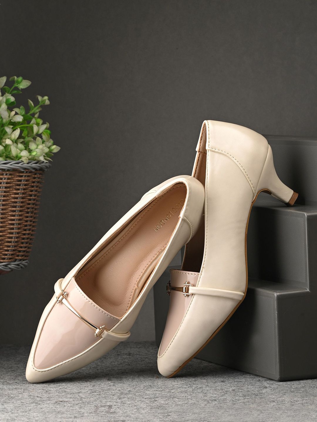 CLOG LONDON Embelllished Block Heeled Pumps