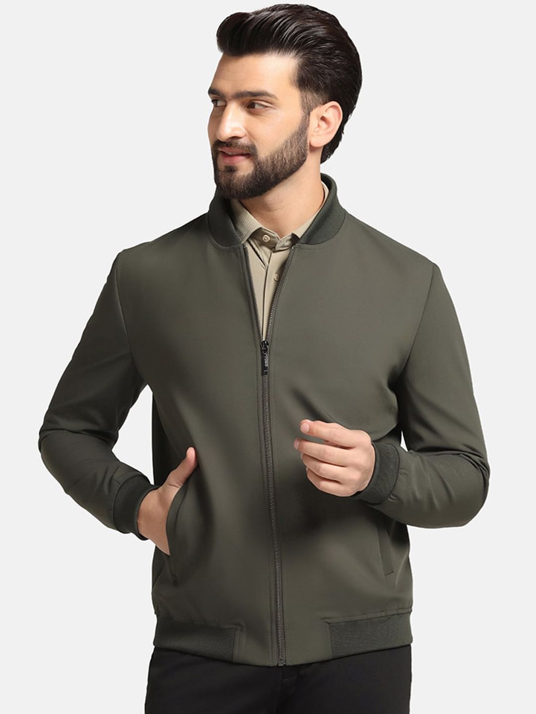 Blackberrys Men Solid Bomber Jacket