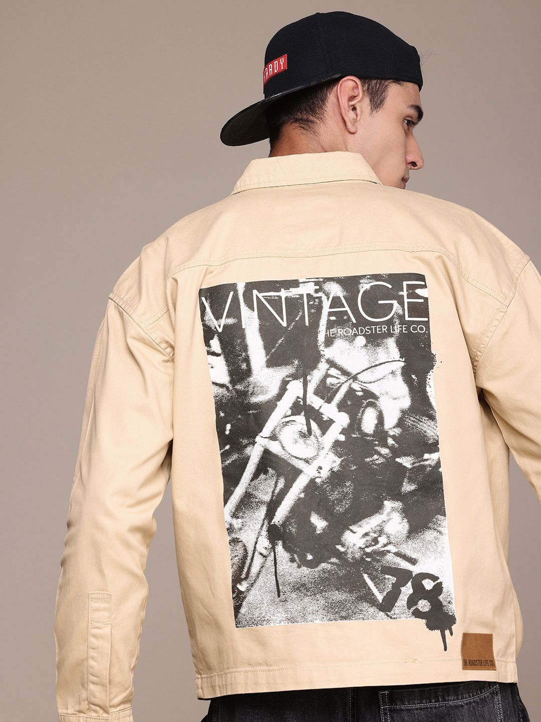 The Roadster Life Co. Graphic Print Pure Cotton Tailored Jacket